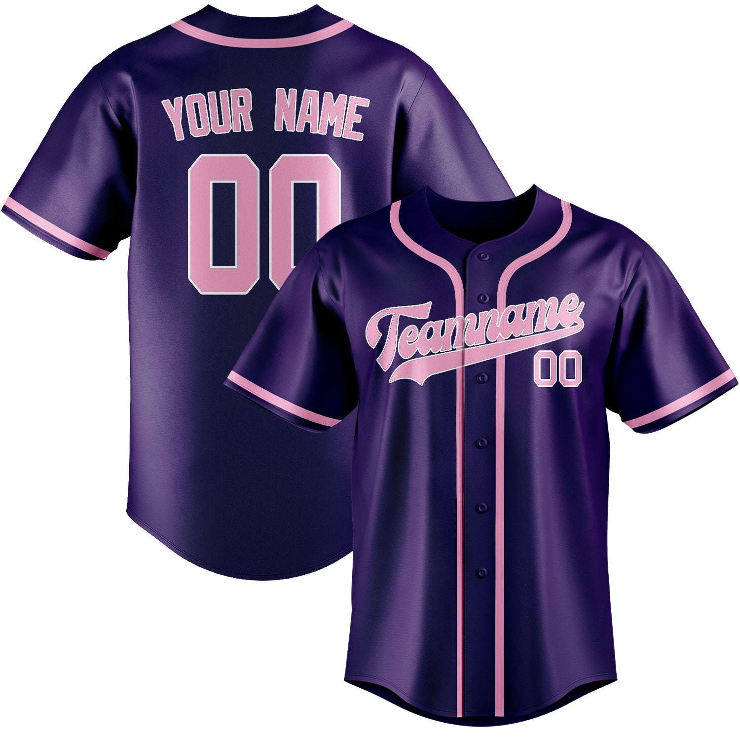 Benutzerdefiniertes Professionelles Lila Rosa Baseballtrikot