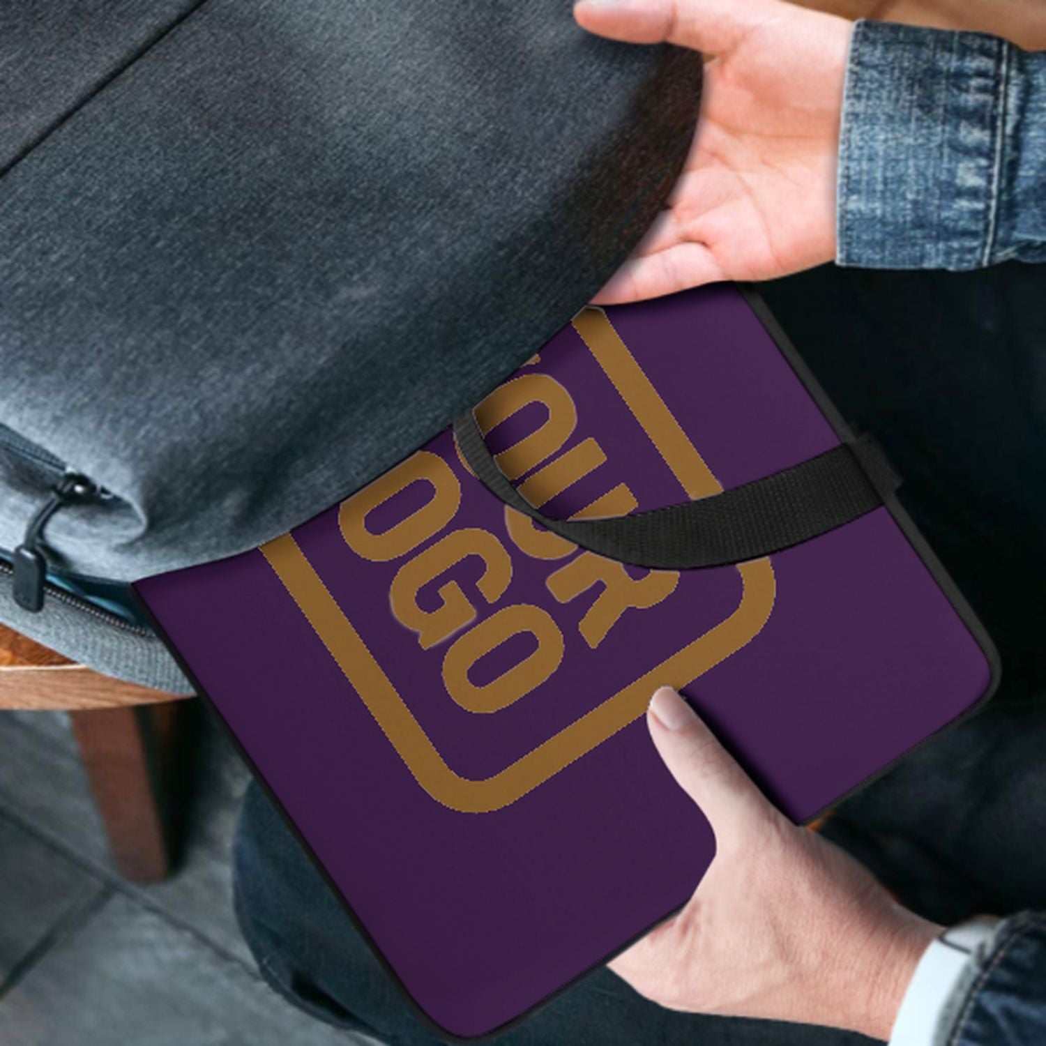 Maßgeschneidertes Lila Khaki Laptop Tasche