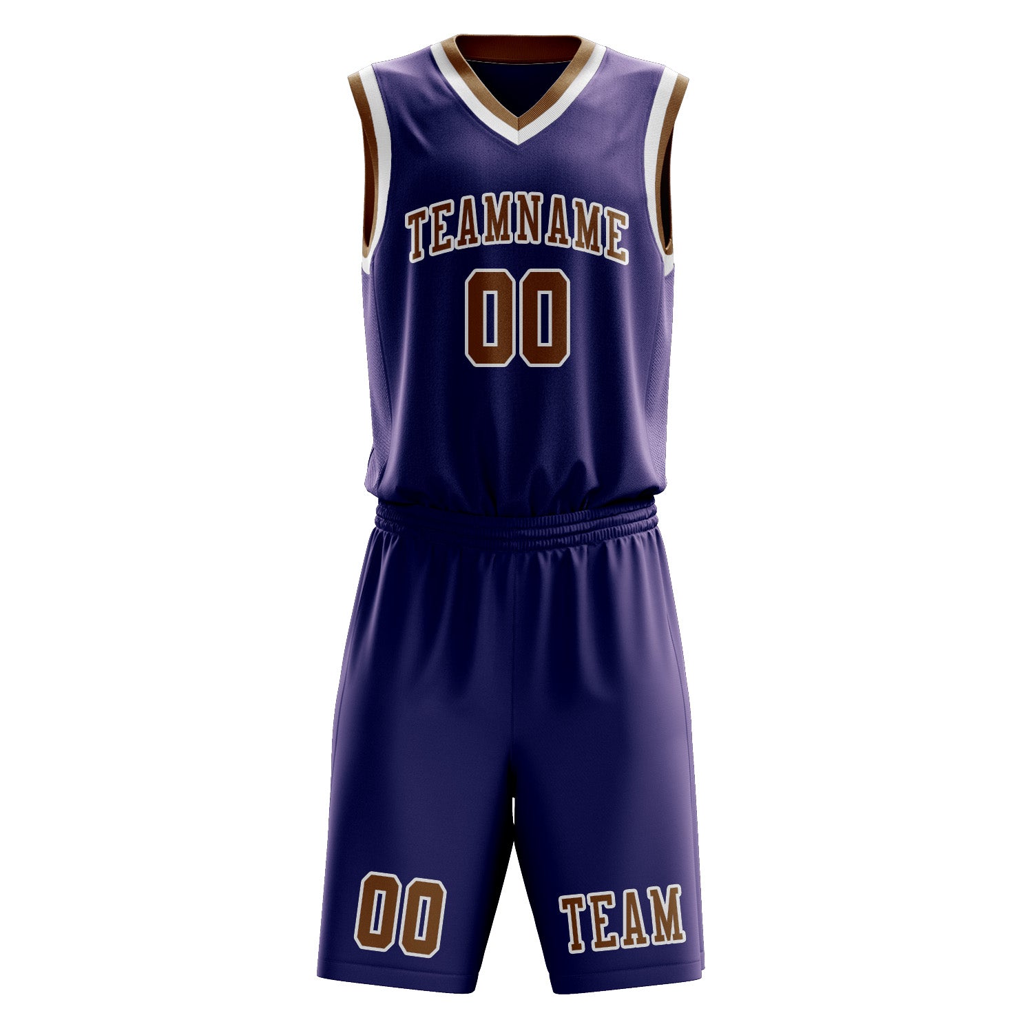 Benutzerdefiniertes Professionelles Lila Khaki Basketballtrikot-Set