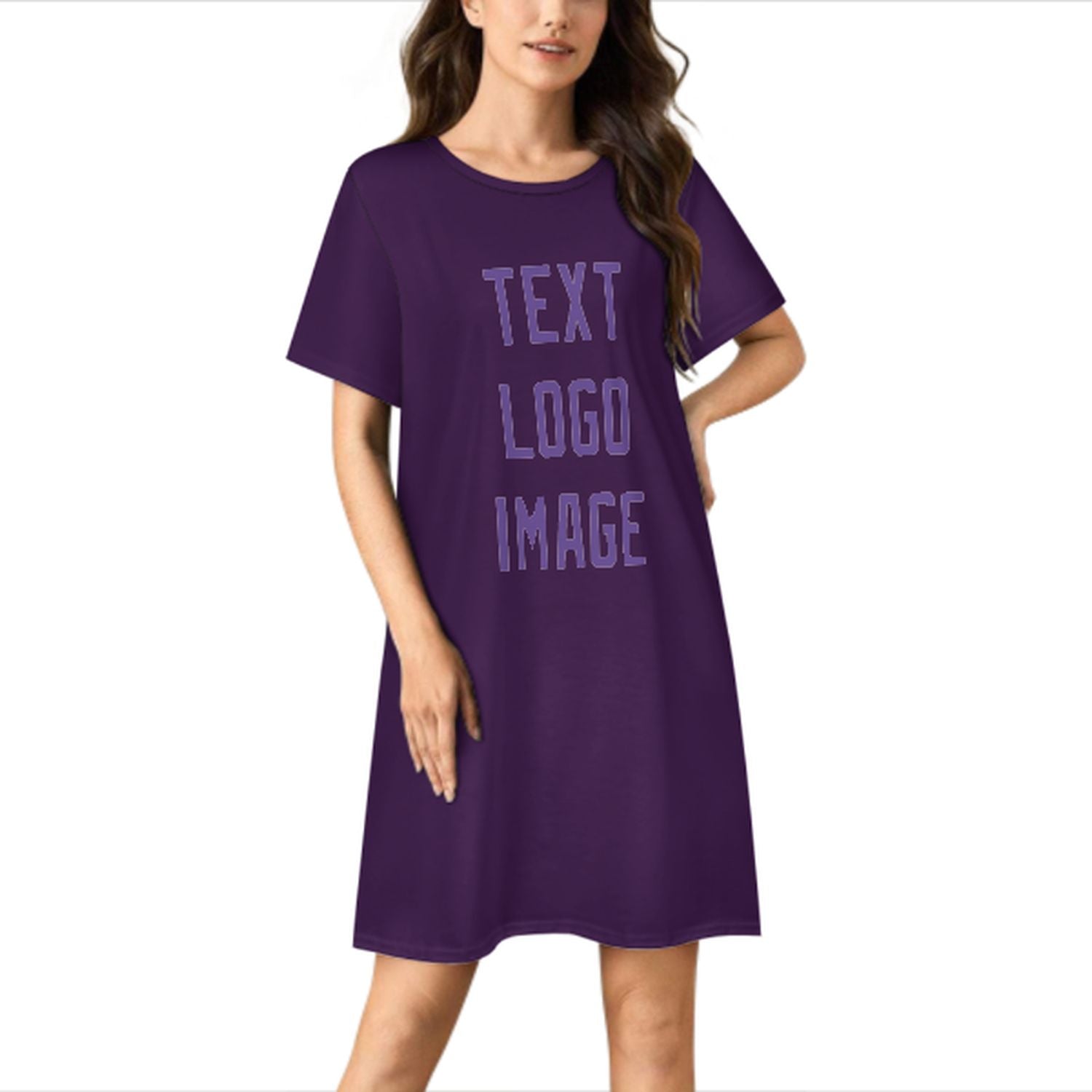 Camicia da notte viola lavanda su misura