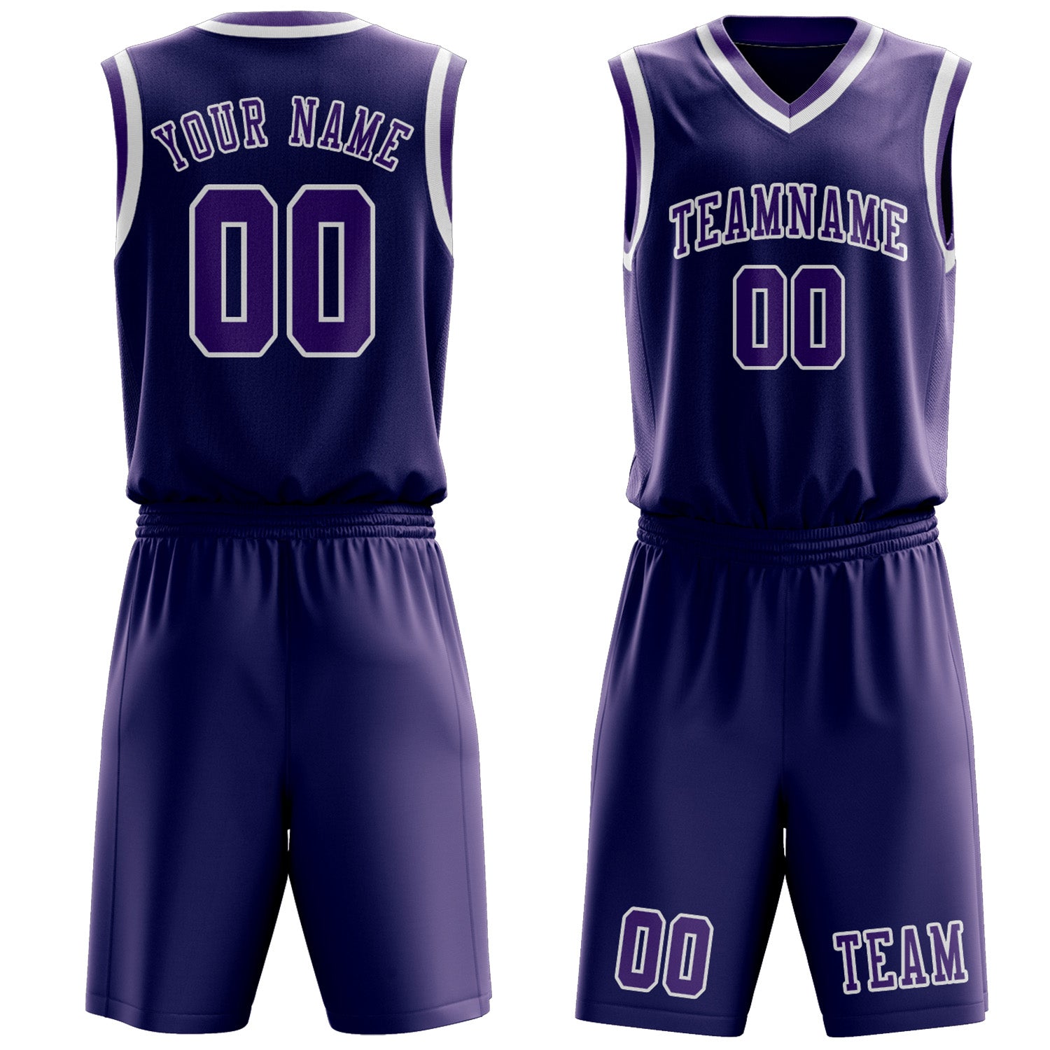 Benutzerdefiniertes Professionelles Lila Lavendel Basketballtrikot-Set
