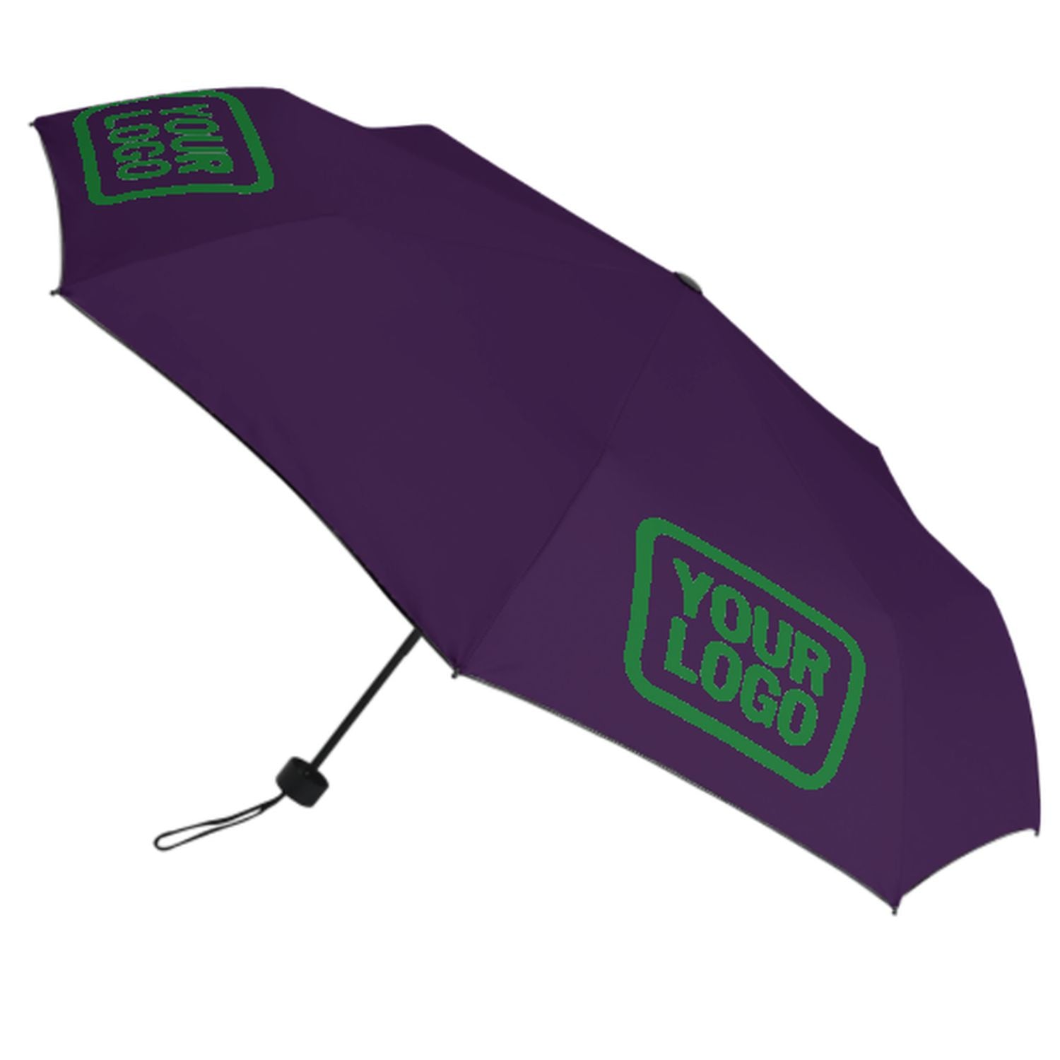 Maßgeschneidertes Lila Smaragdgrün Automatik-Regenschirm