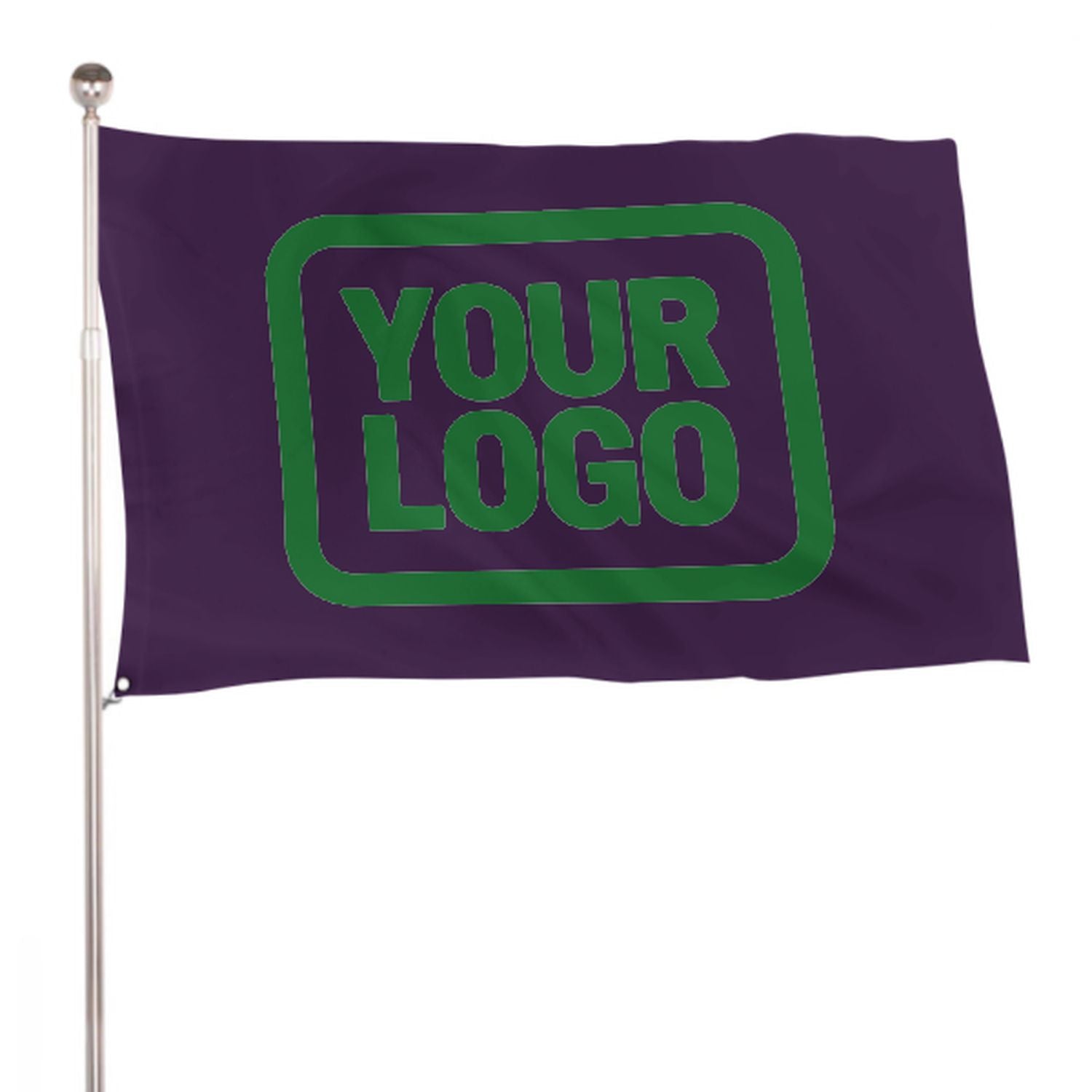 Maßgeschneidertes Lila Smaragdgrün Flagge