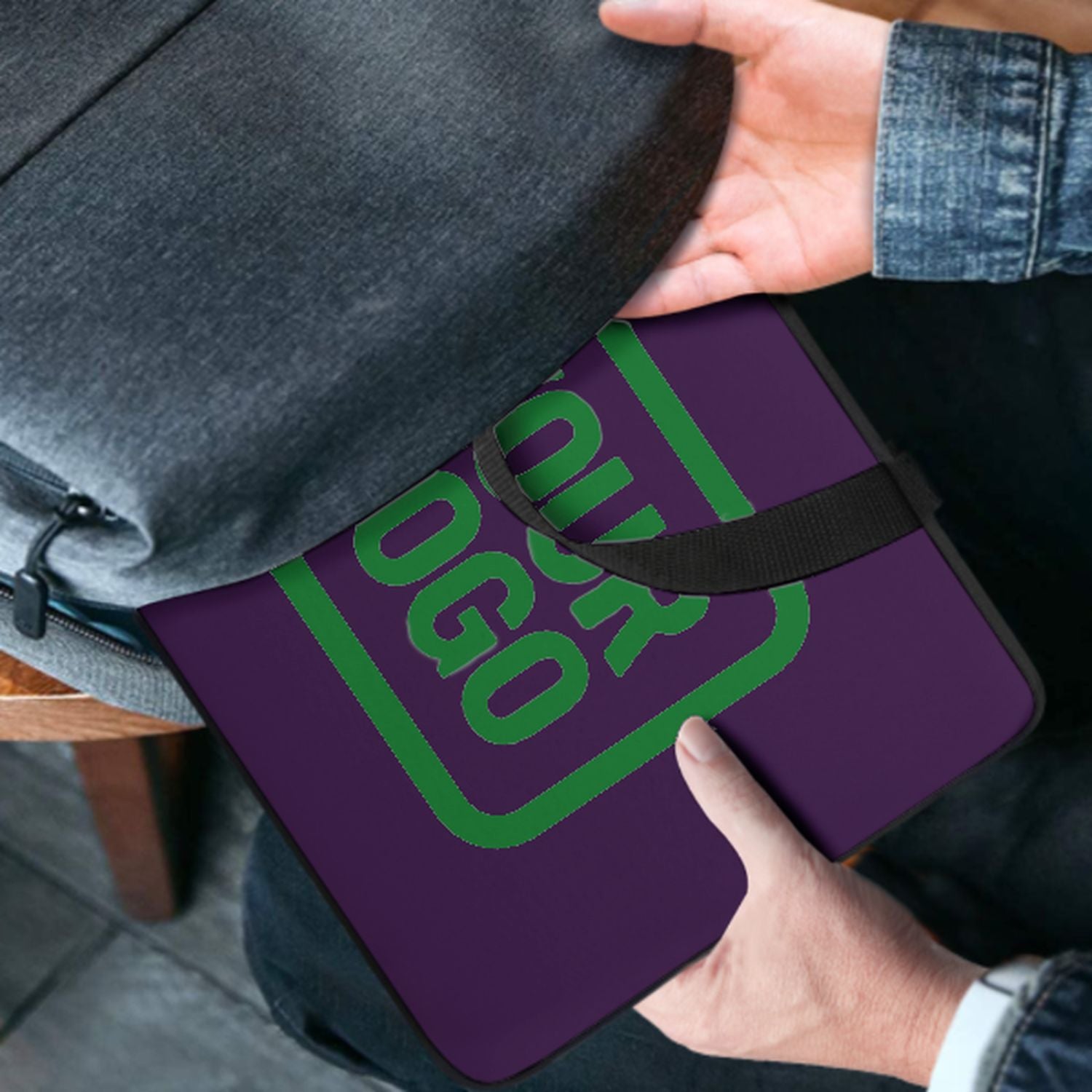 Maßgeschneidertes Lila Emerald Green Laptop Tasche