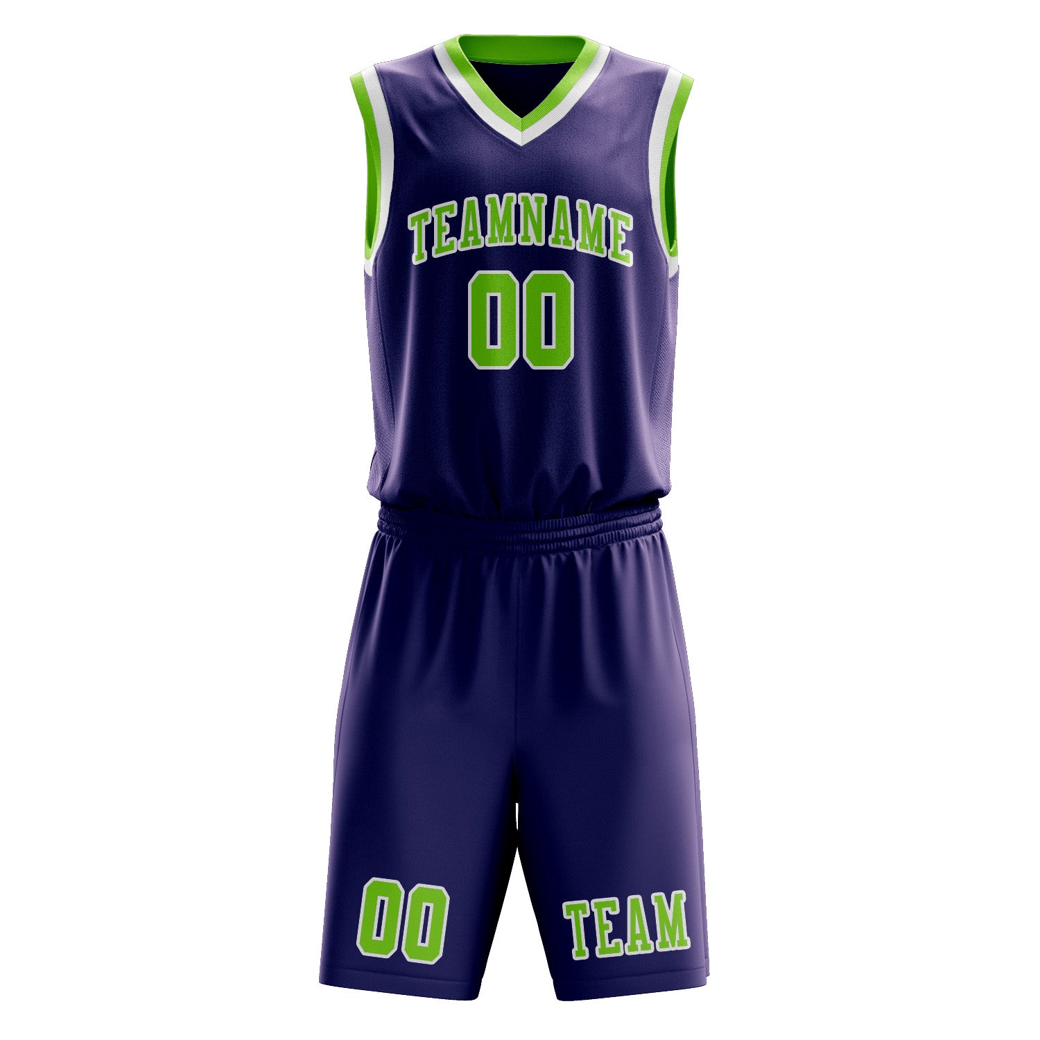 Benutzerdefiniertes Professionelles Lila Smaragdgrün Basketballtrikot-Set