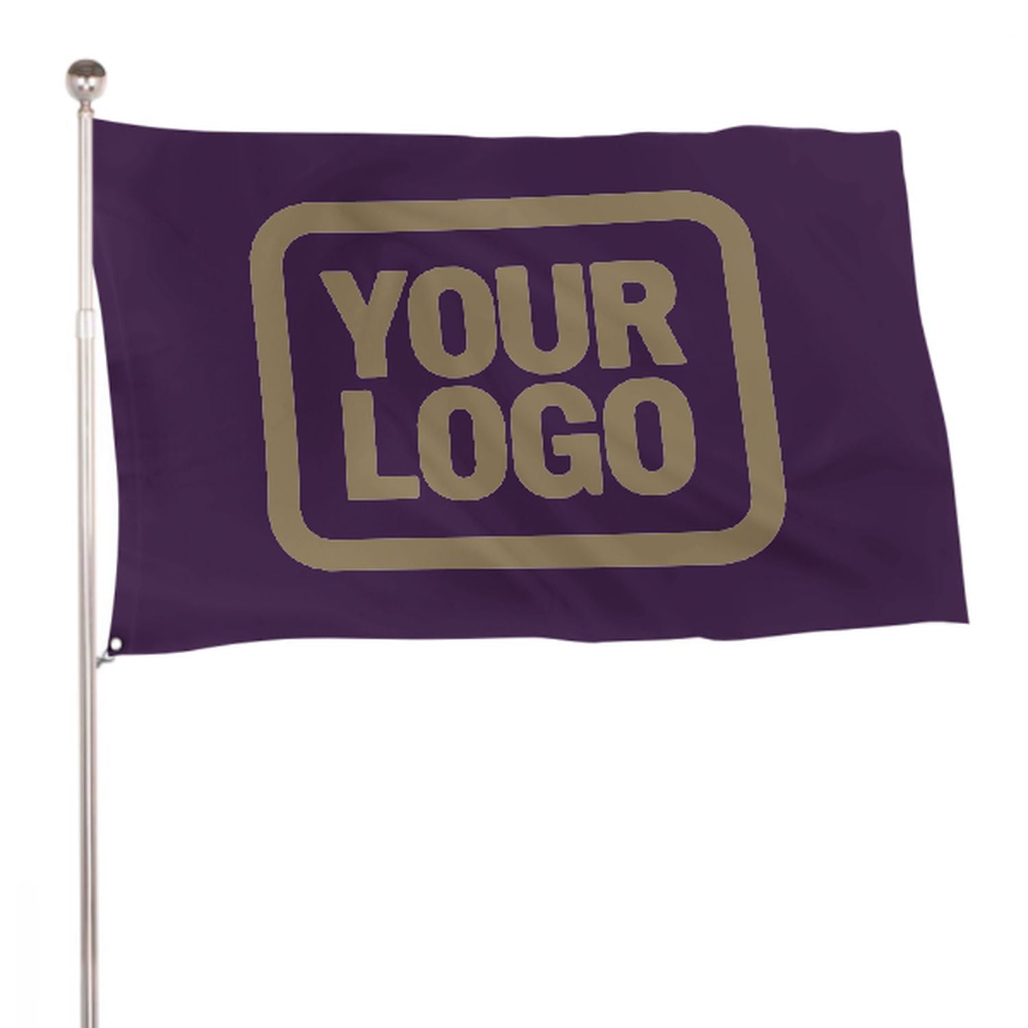Maßgeschneidertes Lila Hellkhaki Flagge