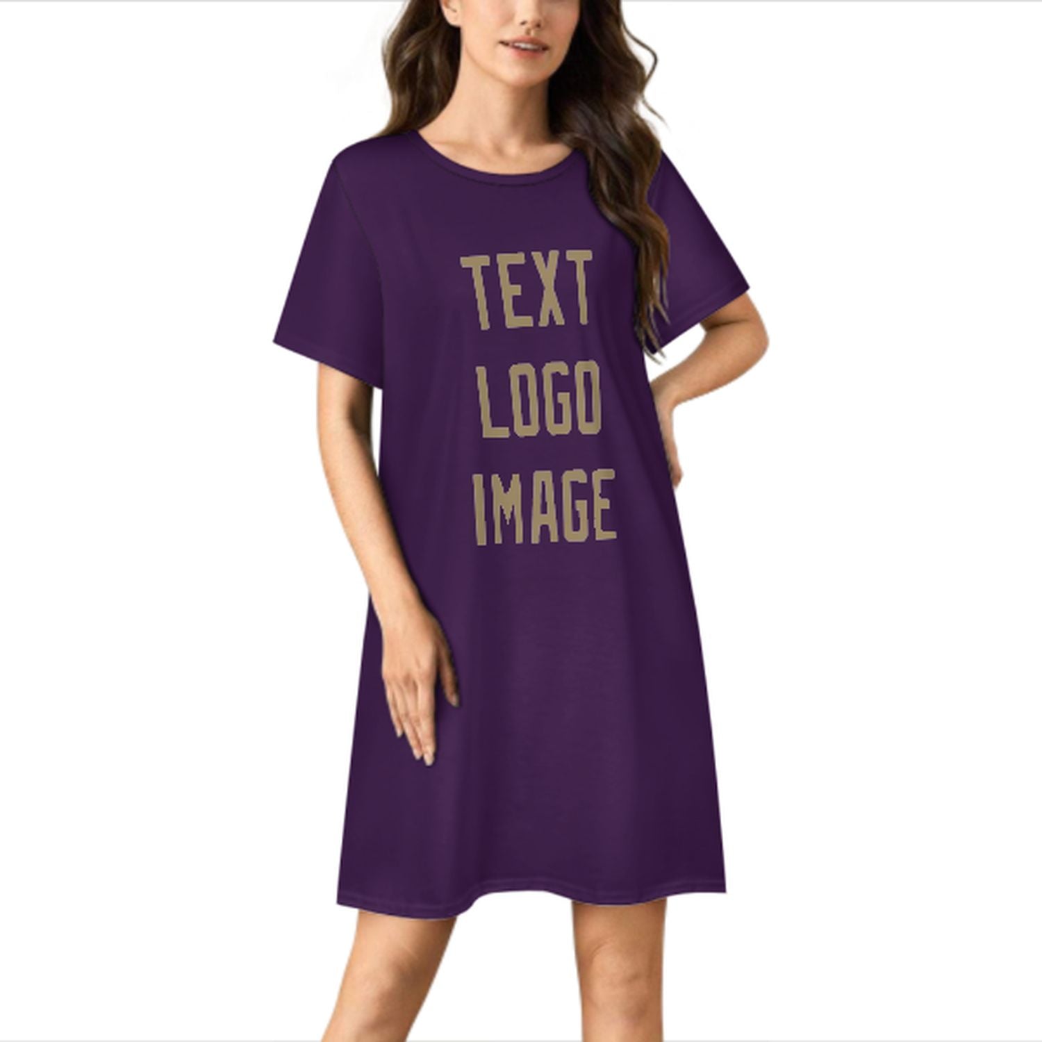 Camicia da notte su misura viola chiaro cachi