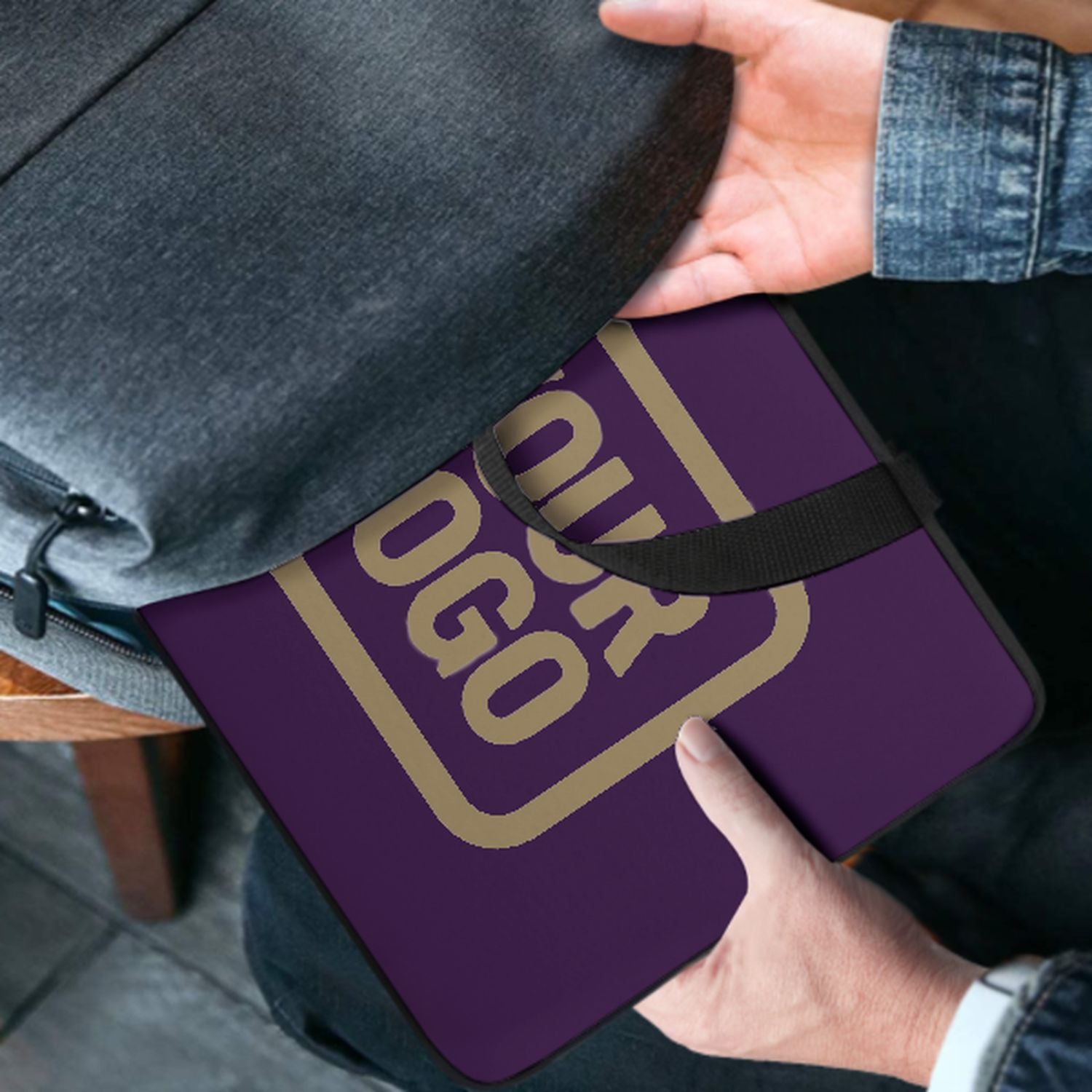 Maßgeschneidertes Lila Light Khaki Laptop Tasche