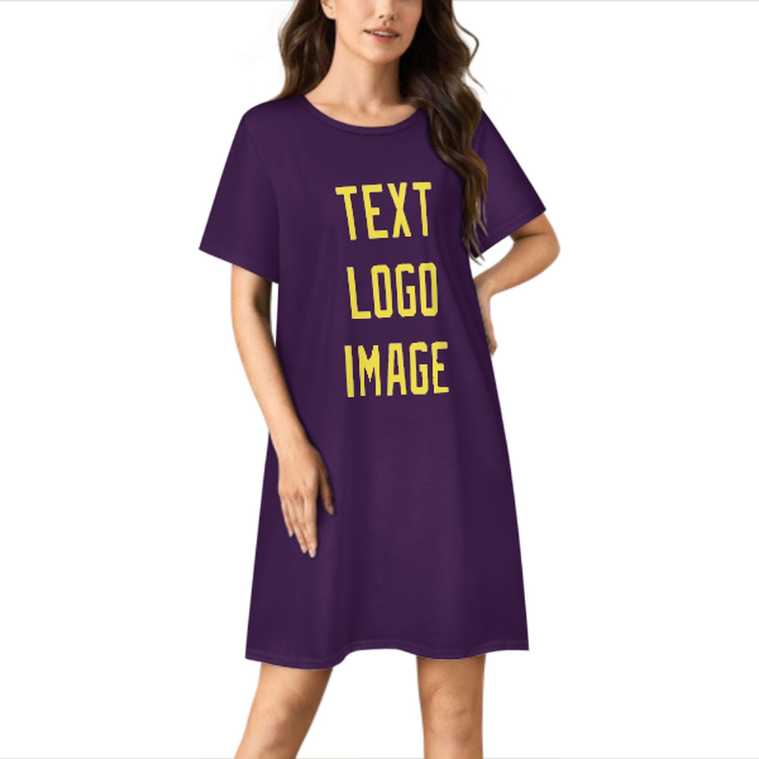 Camicia da notte su misura viola pallido giallo