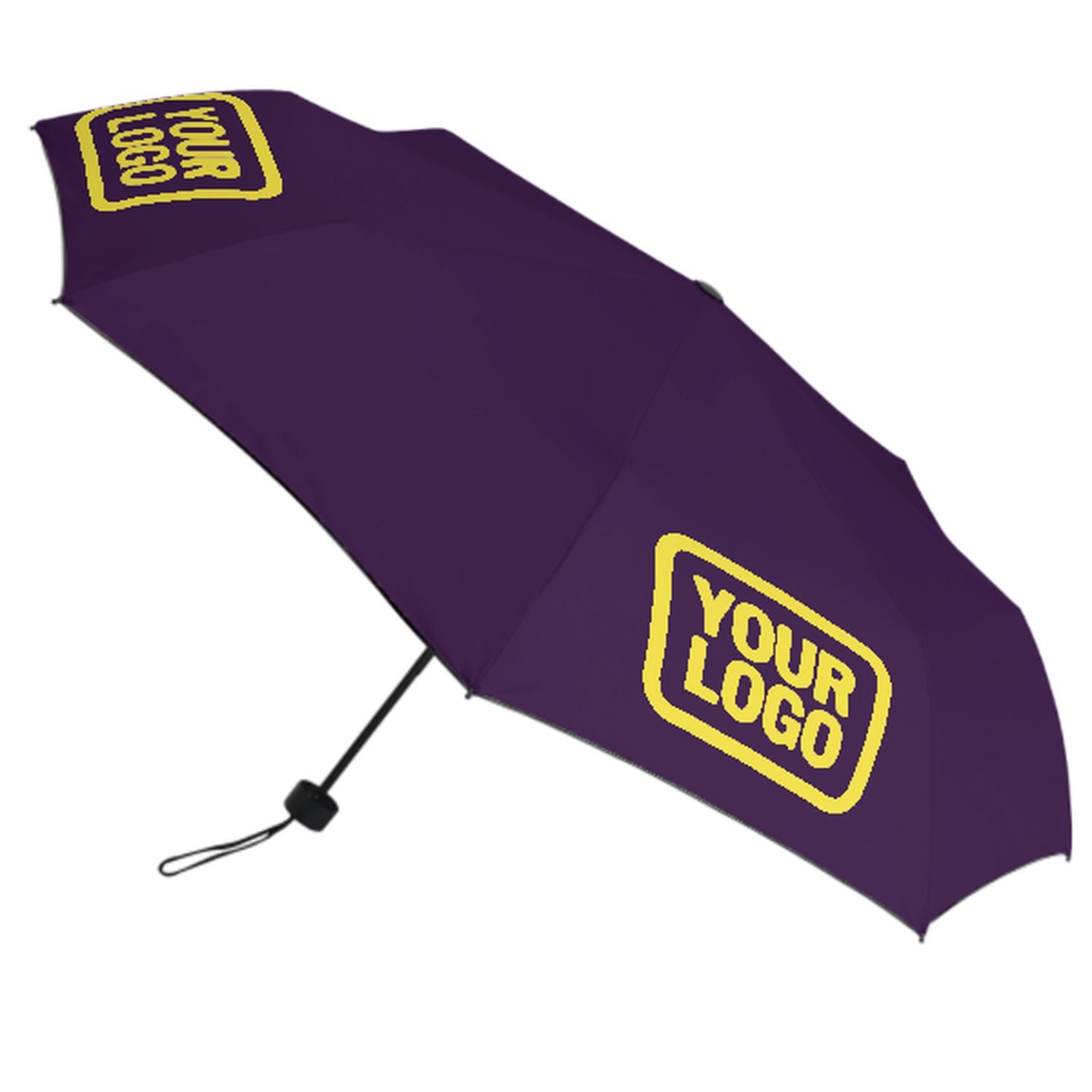 Maßgeschneidertes Lila Blassgelb Automatik-Regenschirm