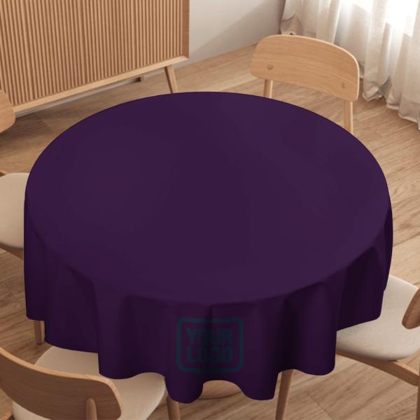 Maßgeschneidertes Lila Marineblau Runde Tischdecke