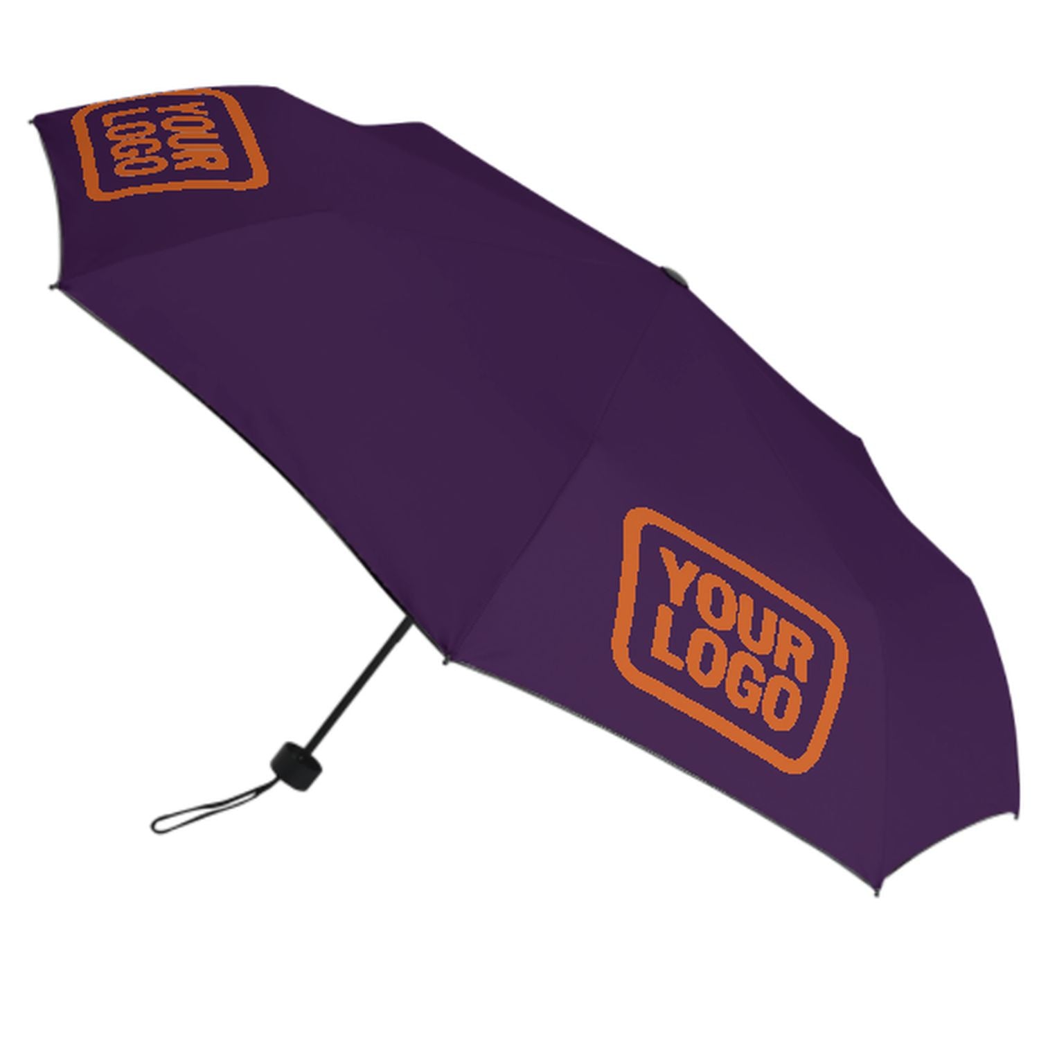 Maßgeschneidertes Lila Orange Automatik-Regenschirm