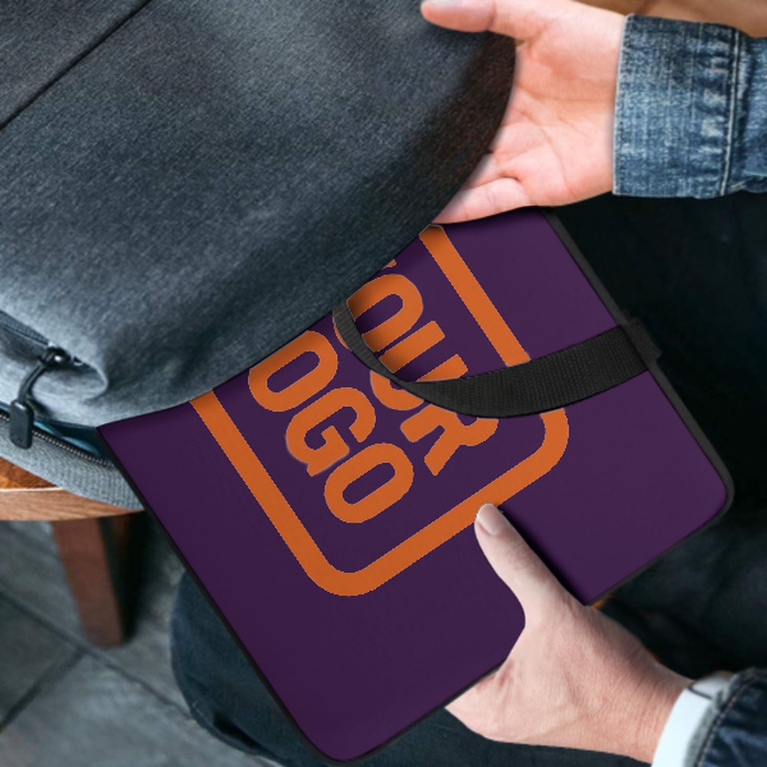 Maßgeschneidertes Lila Orange Laptop Tasche