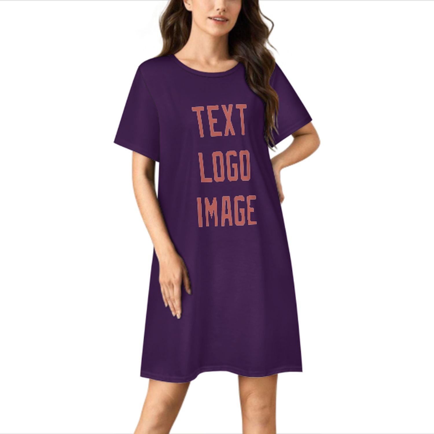 Camicia da notte su misura in rosa rame viola