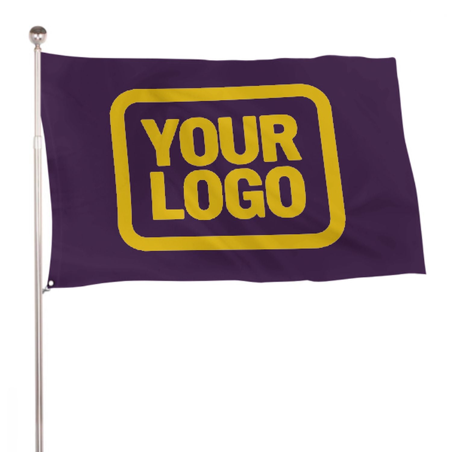 Maßgeschneidertes Lila Gold Flagge