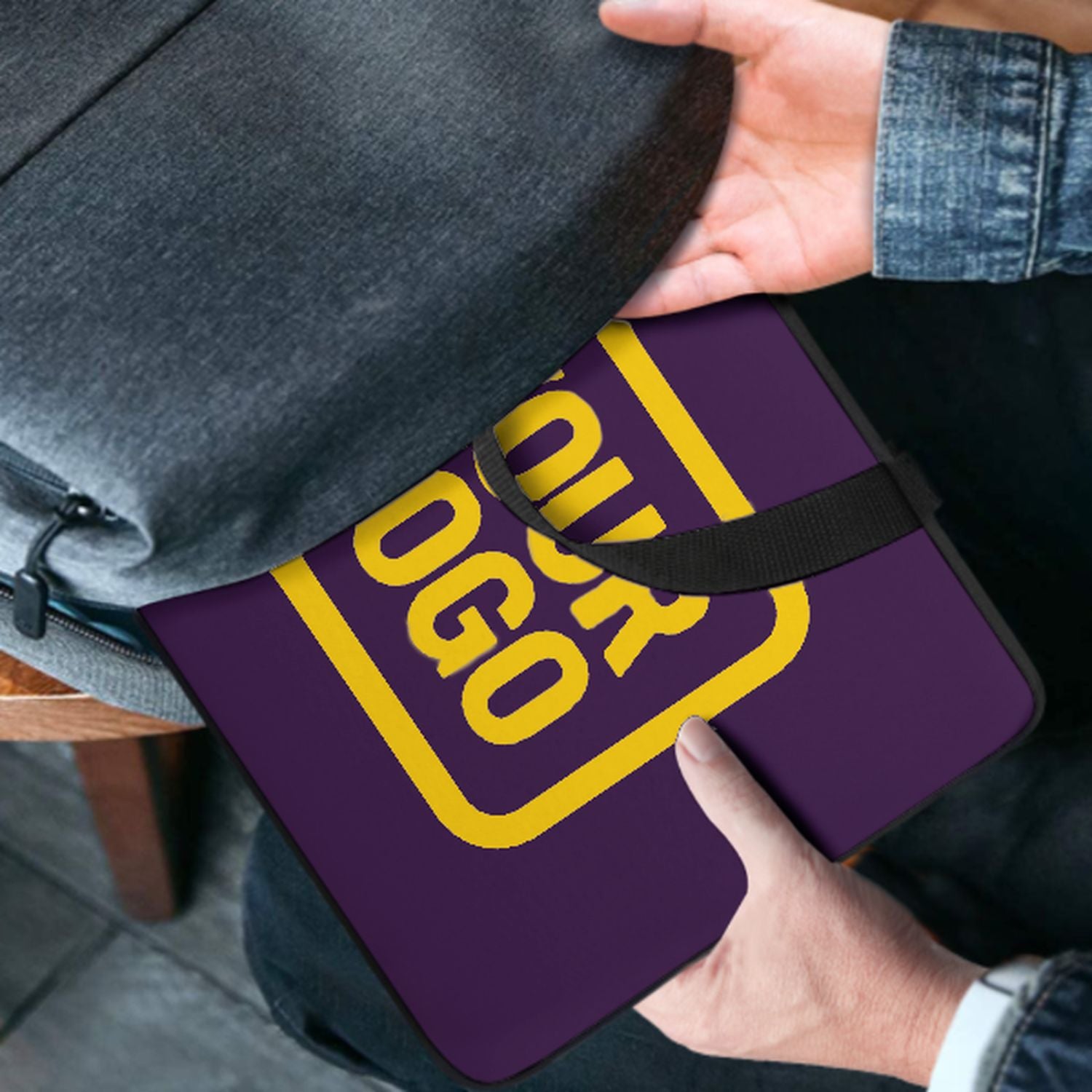 Maßgeschneidertes Lila Gold Laptop Tasche