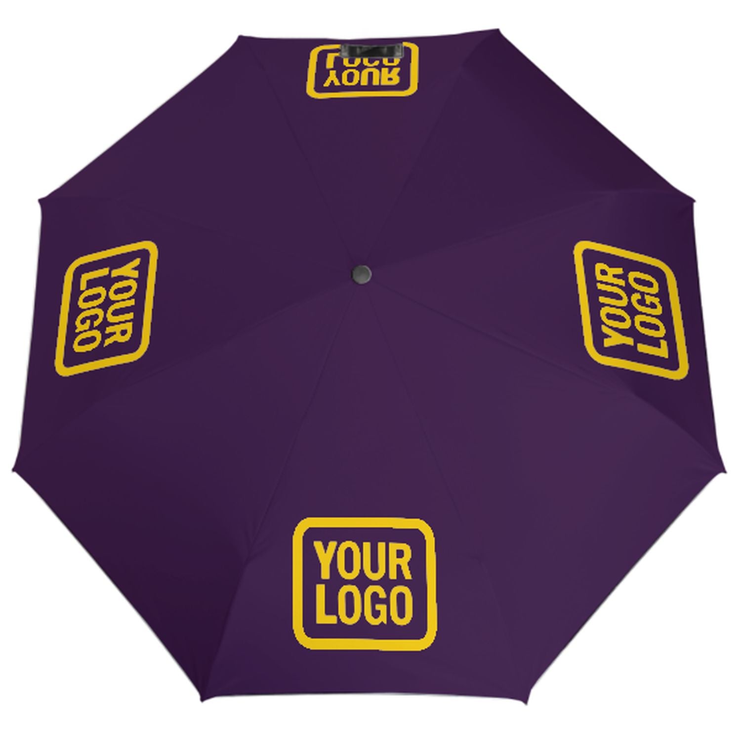 Maßgeschneidertes Lila Gold Automatik-Regenschirm