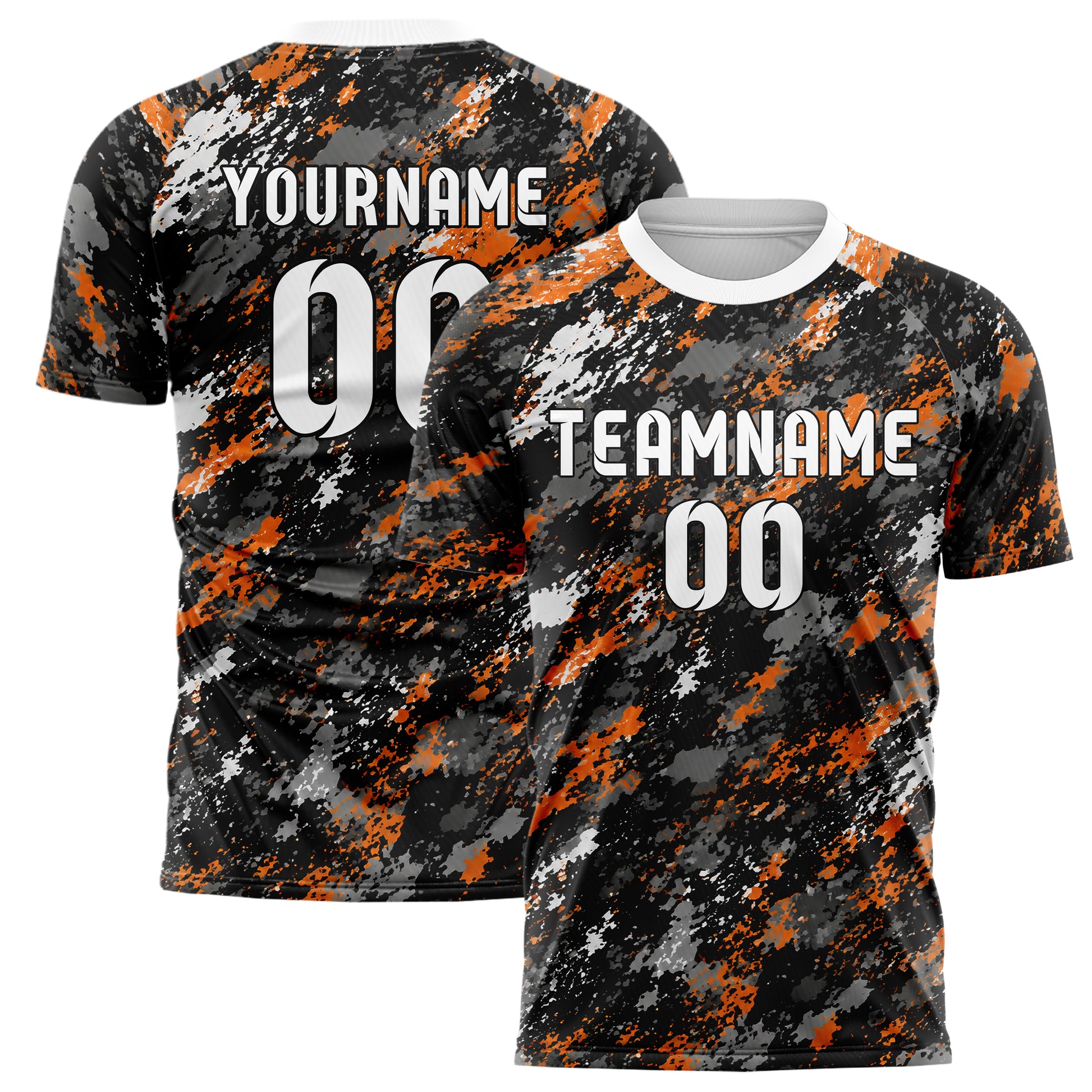 Schwarz dunkles Camouflage Splatter Camo Design 07-0013 individuelles Fußballtrikot main