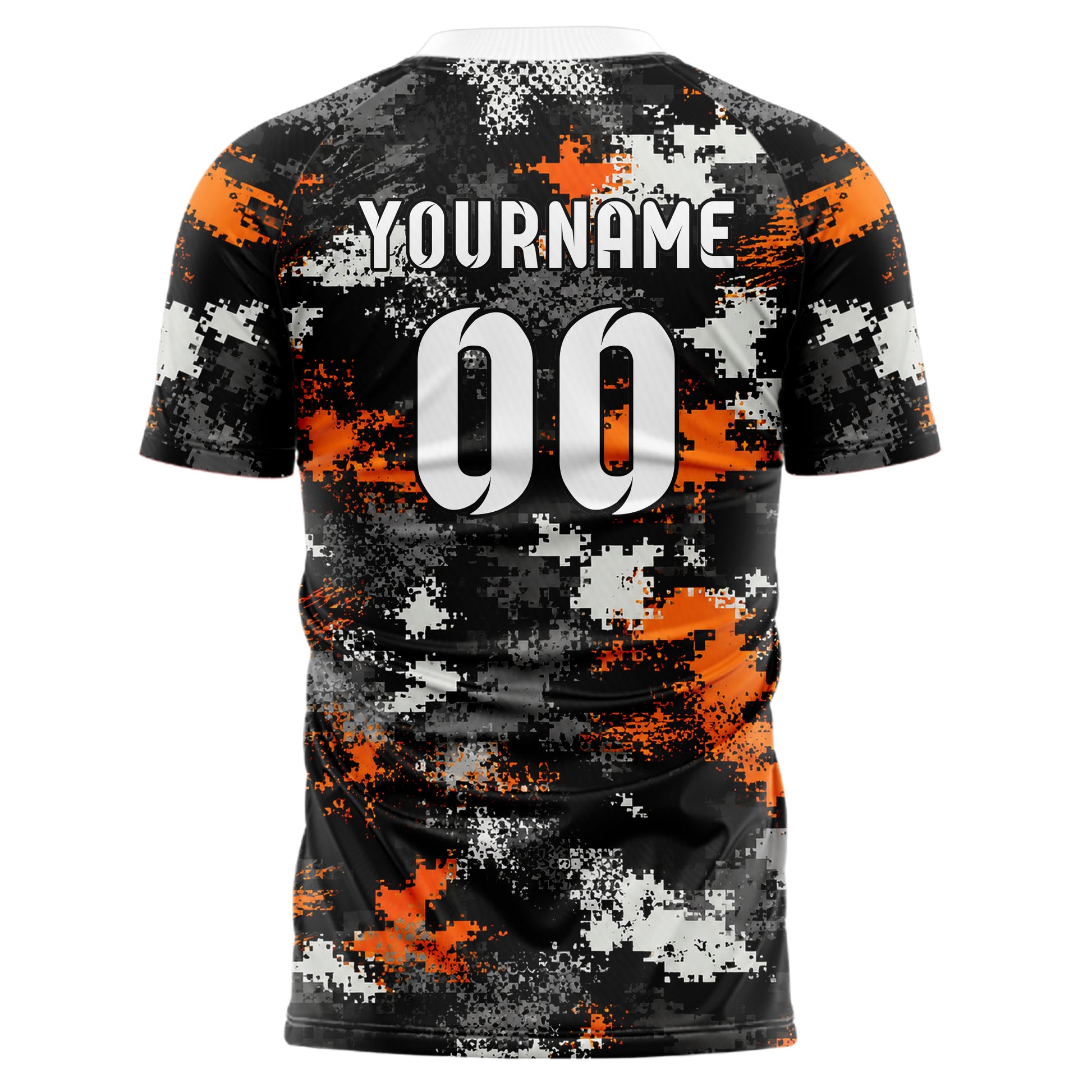 Schwarz dunkles Camouflage Urban Camo Design 07-0034 individuelles Fußballtrikot back
