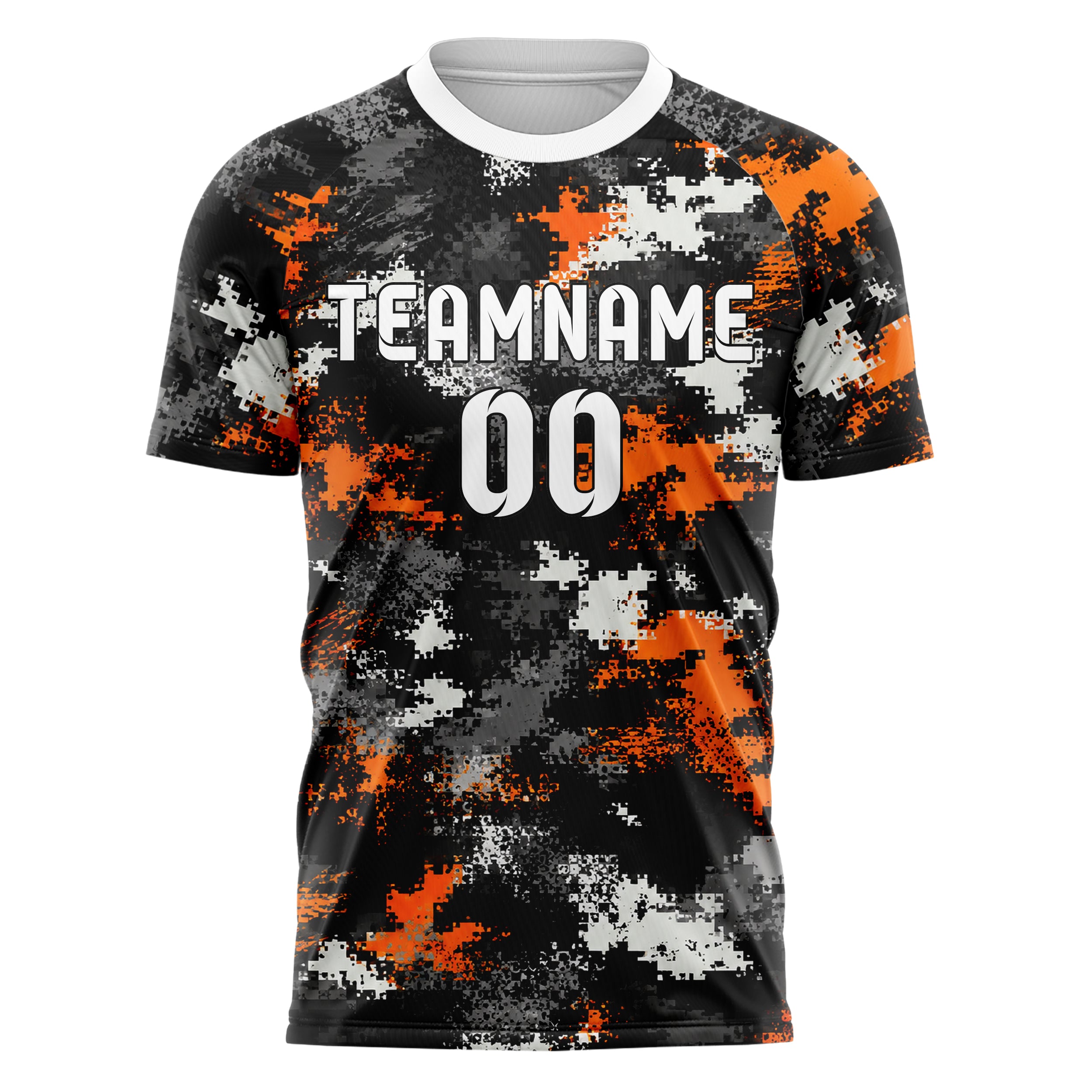 Schwarz dunkles Camouflage Urban Camo Design 07-0034 individuelles Fußballtrikot front
