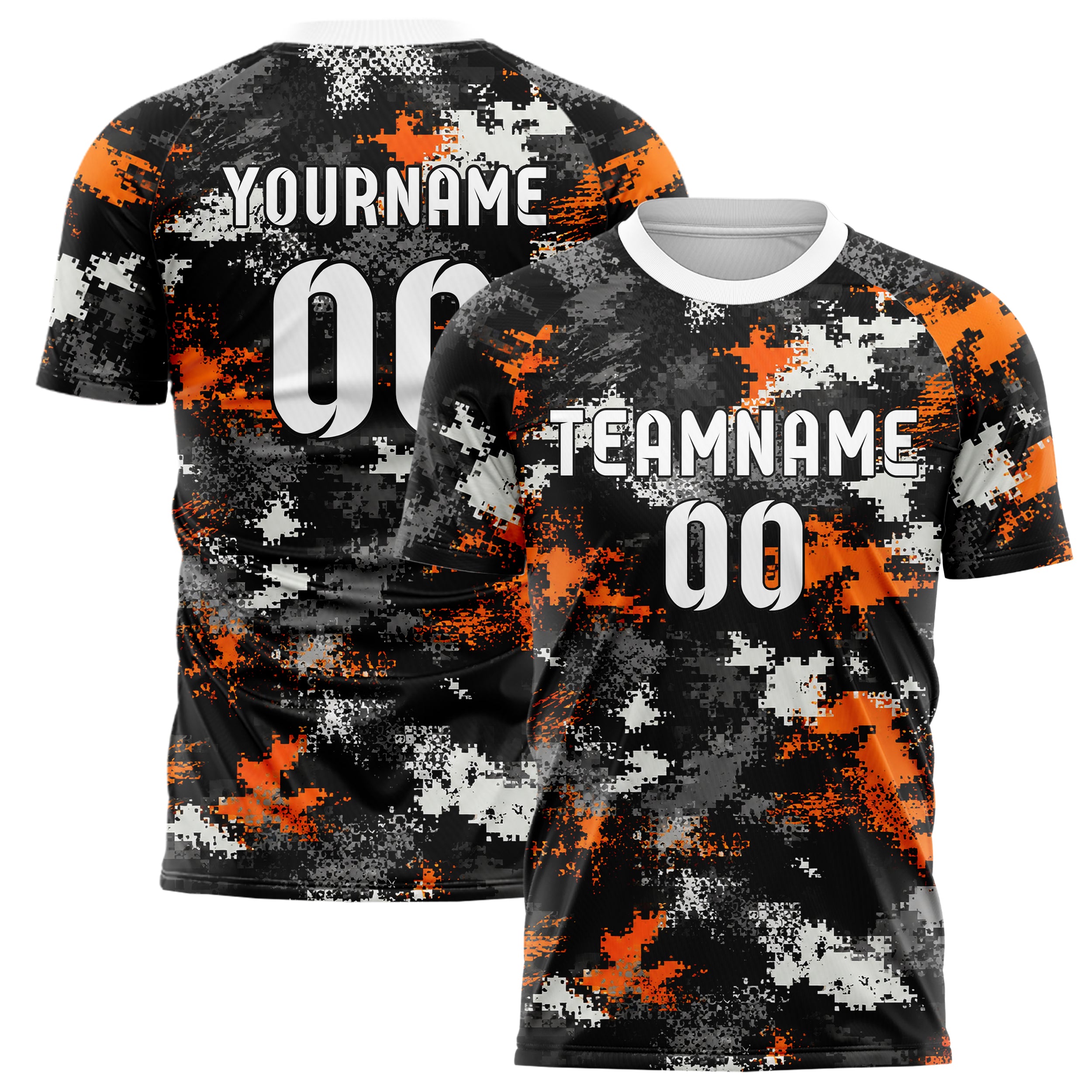 Schwarz dunkles Camouflage Urban Camo Design 07-0034 individuelles Fußballtrikot main