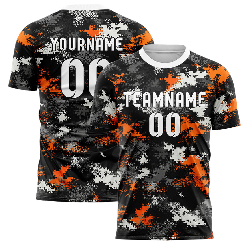 Schwarz dunkles Camouflage Urban Camo Design 07-0034 individuelles Fußballtrikot main