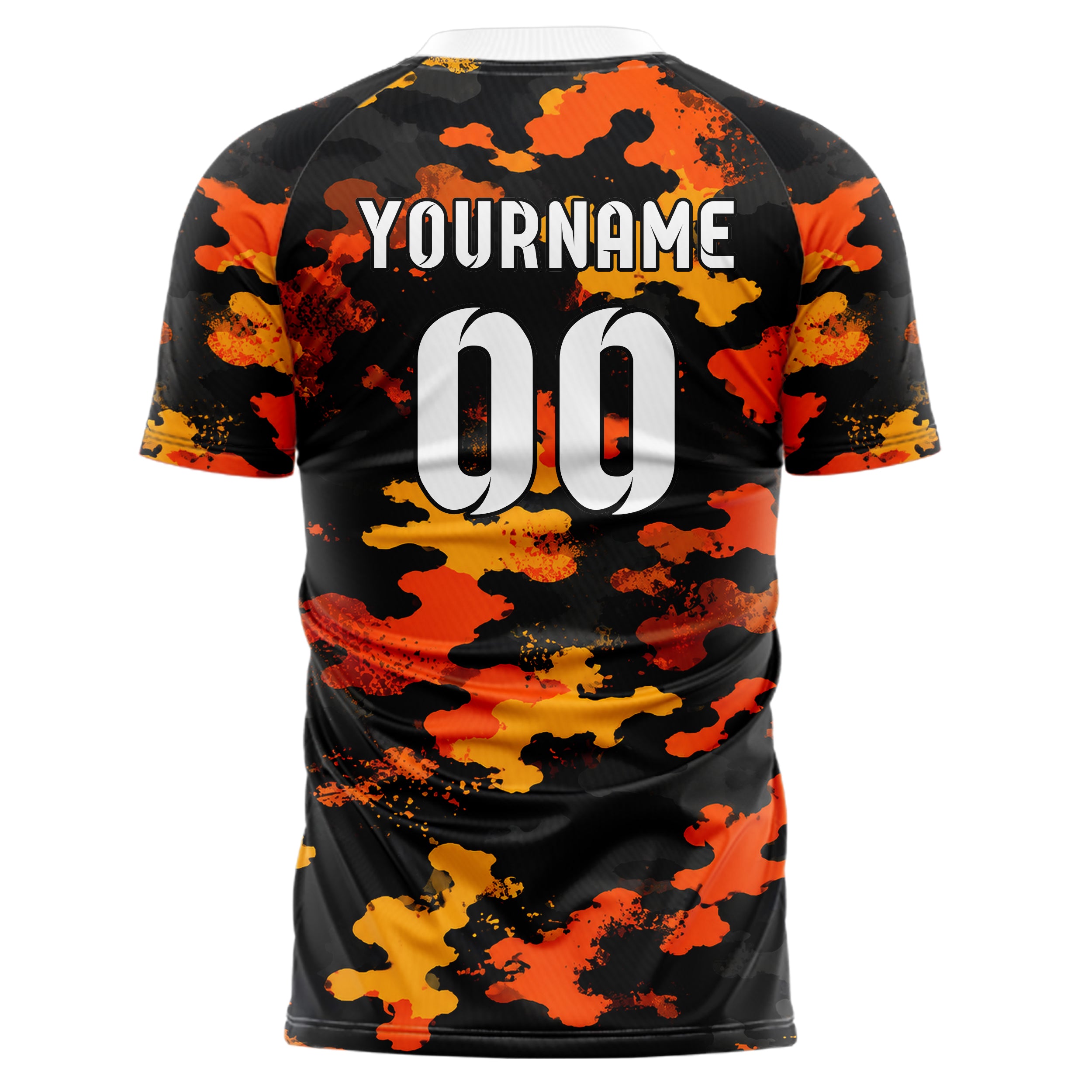Schwarz dunkles Camouflage Woodland Camo Design 07-0029 individuelles Fußballtrikot back