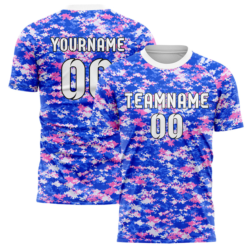 Royalblau klassisches Camouflage Micro Camo Design 07-0009 individuelles Fußballtrikot main