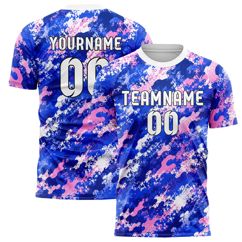 Royalblau klassisches Camouflage Micro Camo Design 07-0033 individuelles Fußballtrikot main