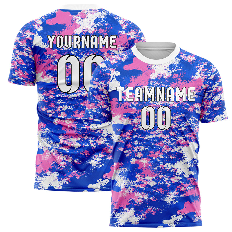 Royalblau klassisches Camouflage Micro Camo Design 07-0039 individuelles Fußballtrikot main