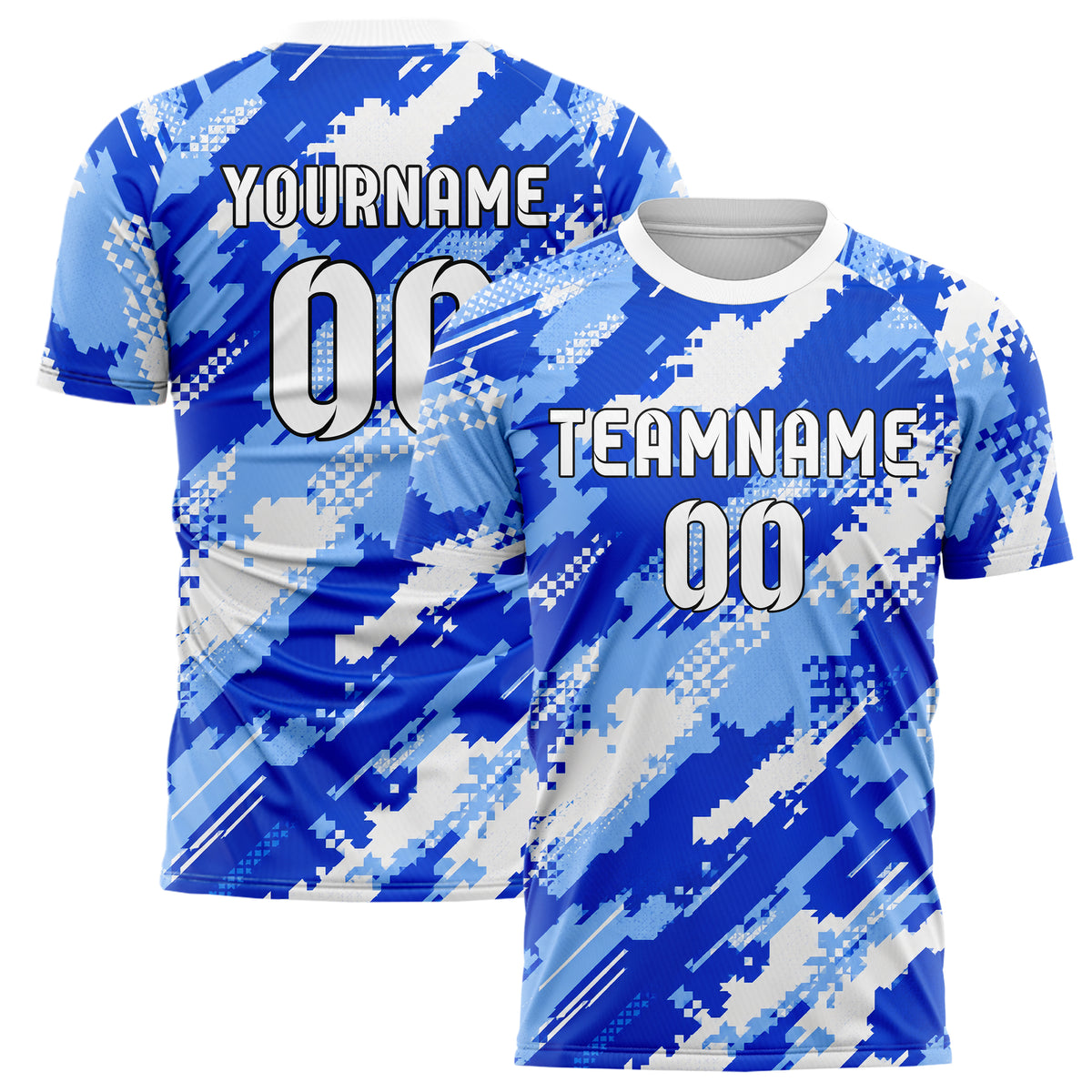 Royalblau lebendiges Camouflage Urban Camo Design 07-0022 individuelles Fußballtrikot main