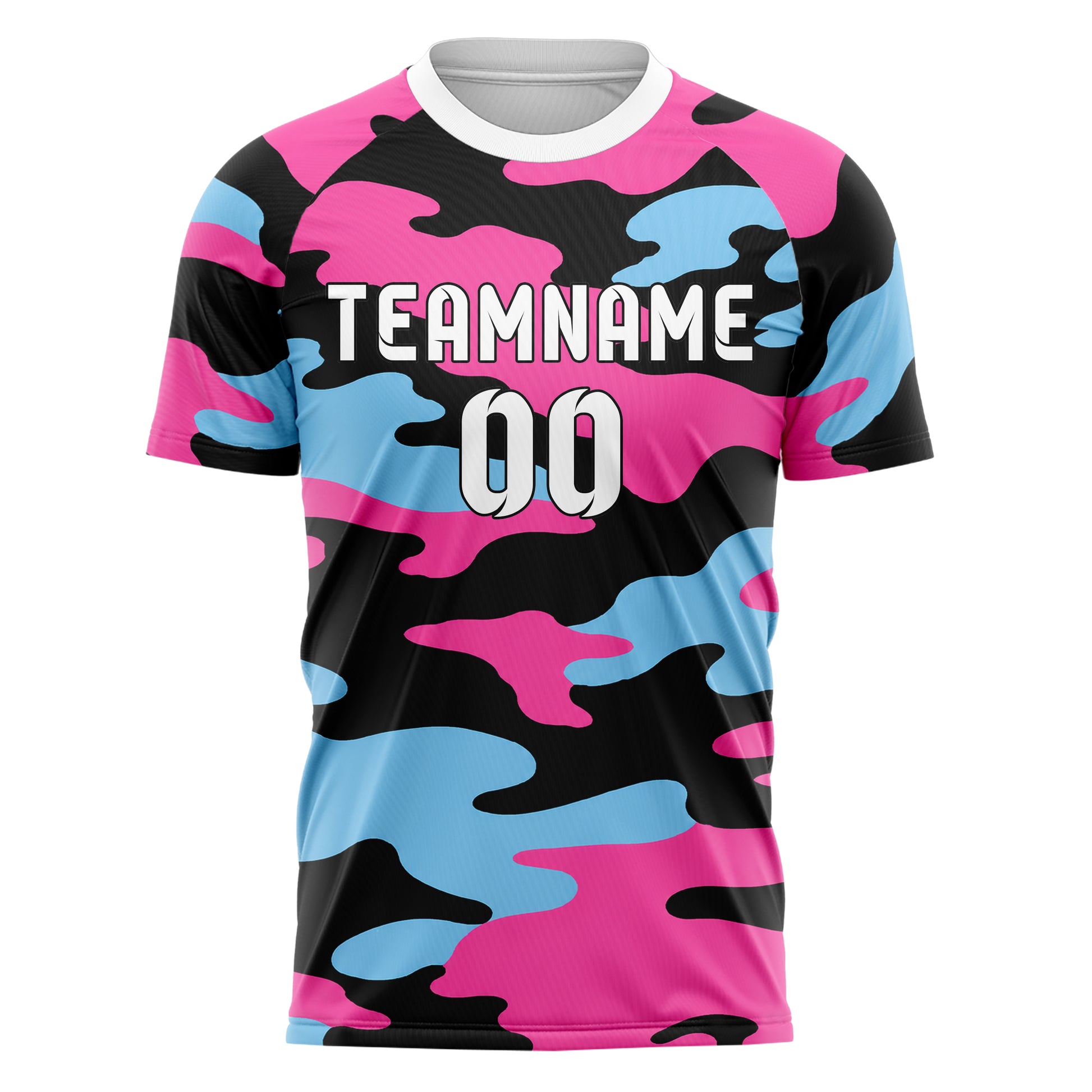 Schwarz lebendiges Camouflage Woodland Camo Design 07-0041 individuelles Fußballtrikot front