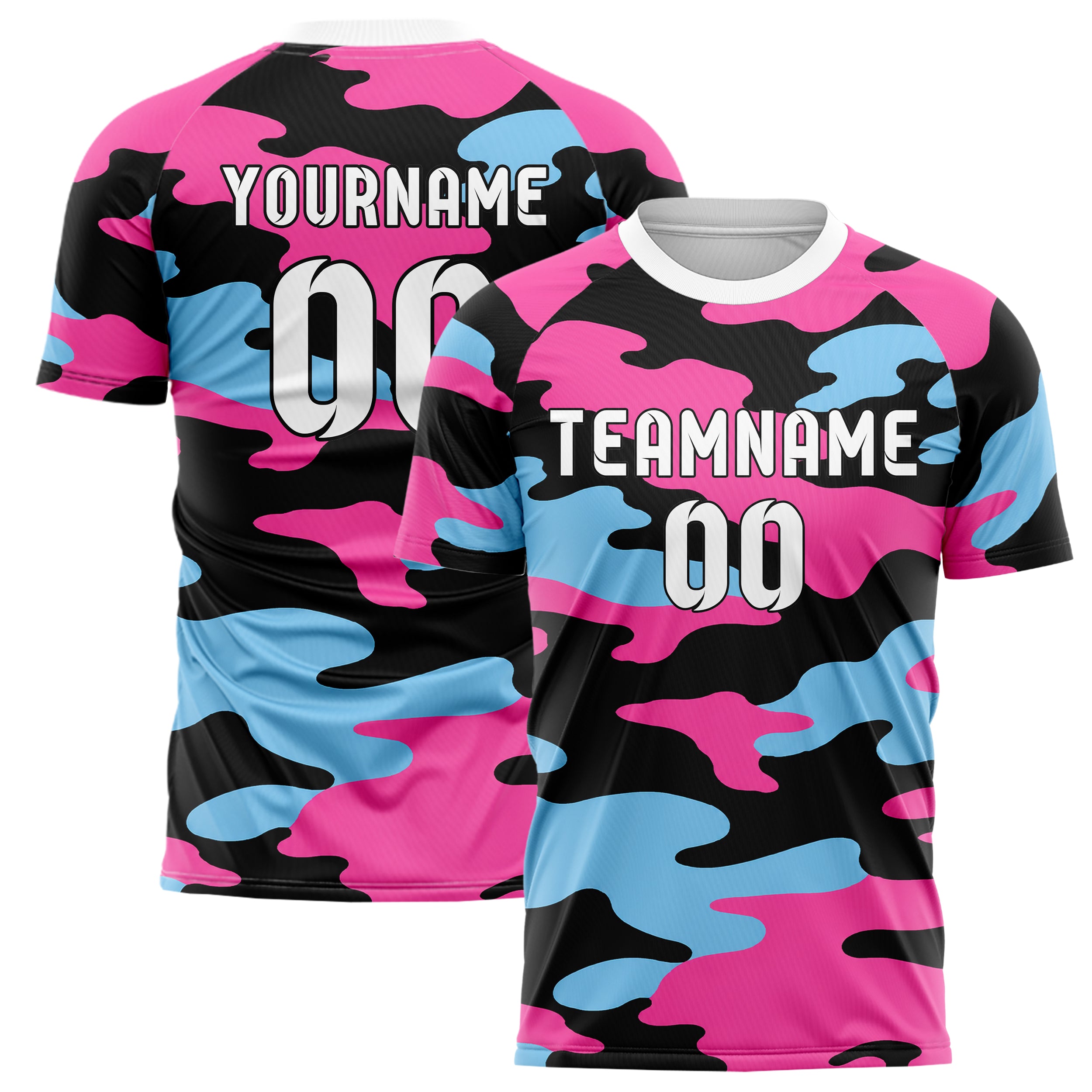 Schwarz lebendiges Camouflage Woodland Camo Design 07-0041 individuelles Fußballtrikot main