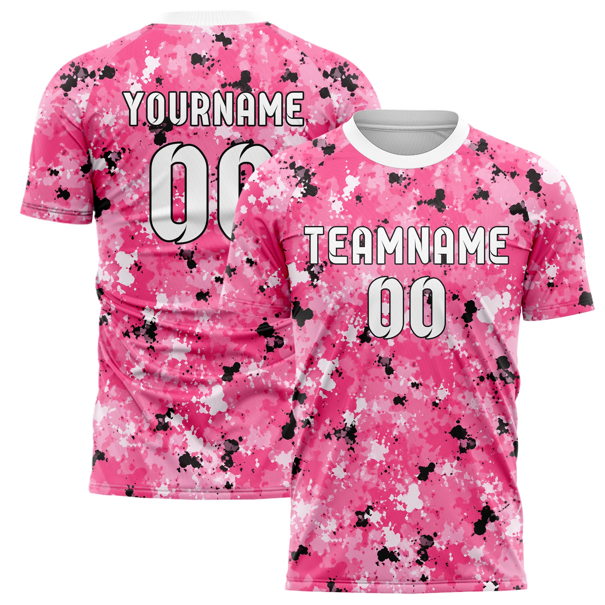 Hot Pink lebendiges Camouflage Splatter Camo Design 07-0001 individuelles Fußballtrikot main
