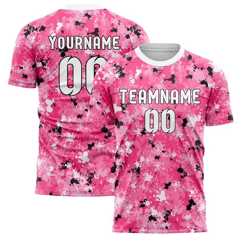 Hot Pink lebendiges Camouflage Splatter Camo Design 07-0001 individuelles Fußballtrikot main