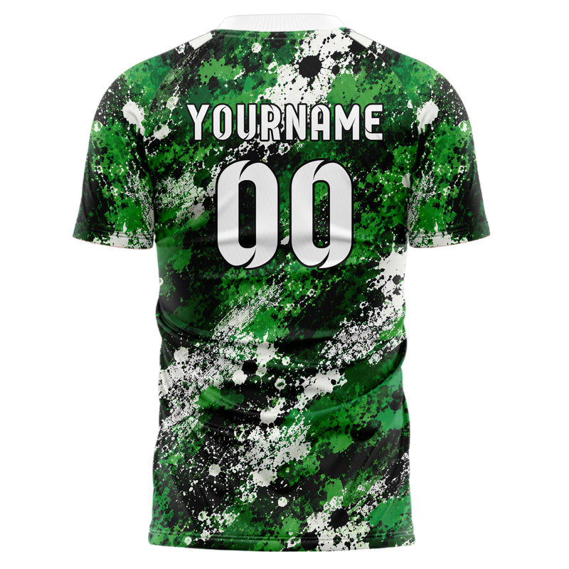 Kellygruen klassisches Camouflage Splatter Camo Design 07-0031 individuelles Fußballtrikot back
