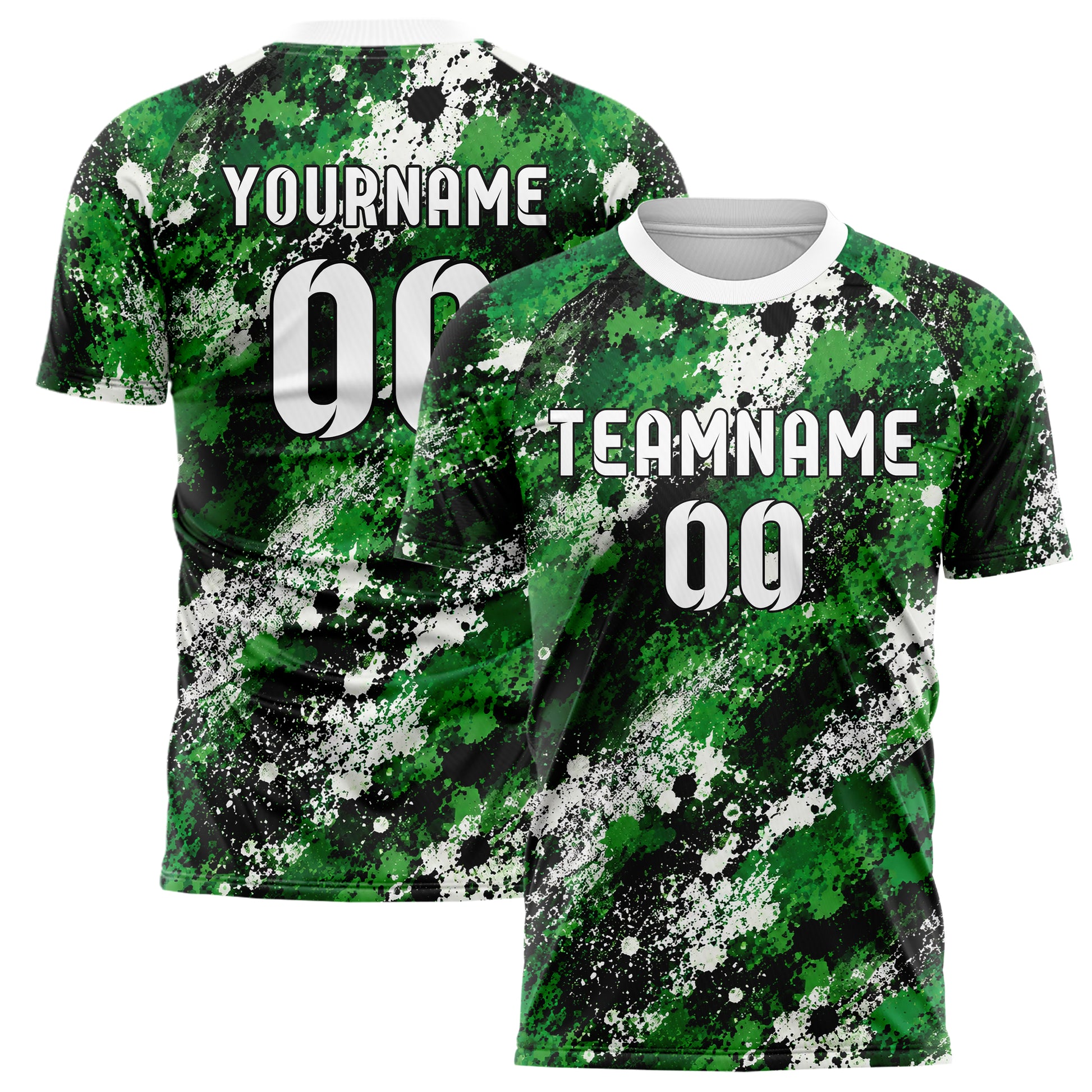 Kellygruen klassisches Camouflage Splatter Camo Design 07-0031 individuelles Fußballtrikot main