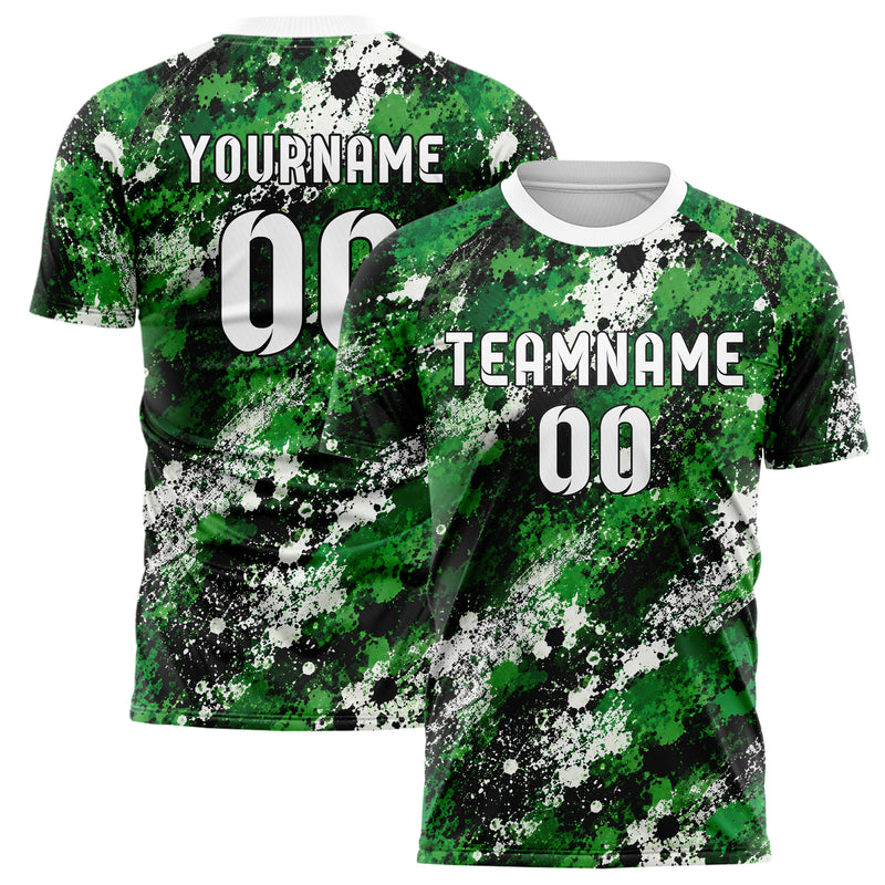 Kellygruen klassisches Camouflage Splatter Camo Design 07-0031 individuelles Fußballtrikot main