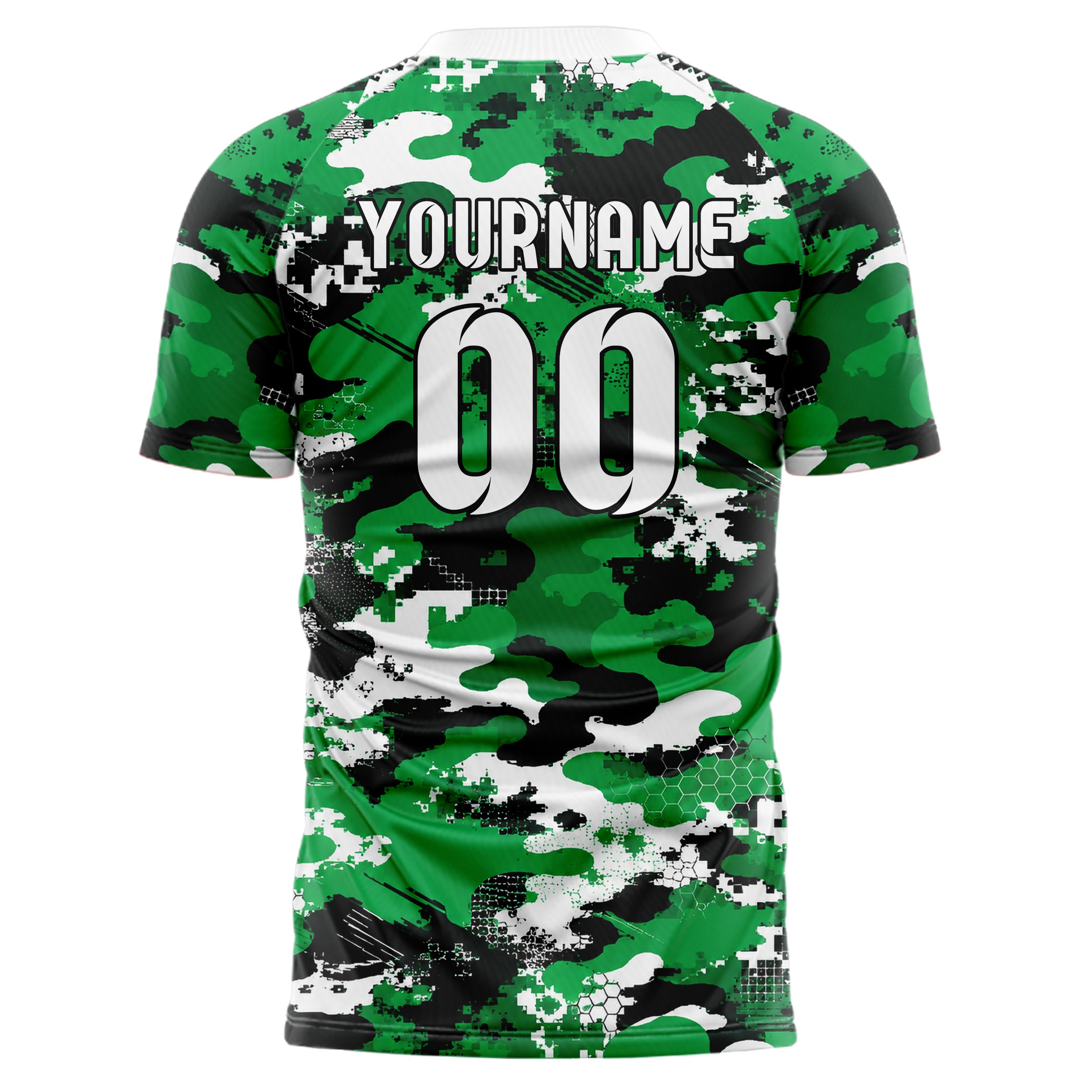 Kellygruen klassisches Camouflage Urban Camo Design 07-0028 individuelles Fußballtrikot back