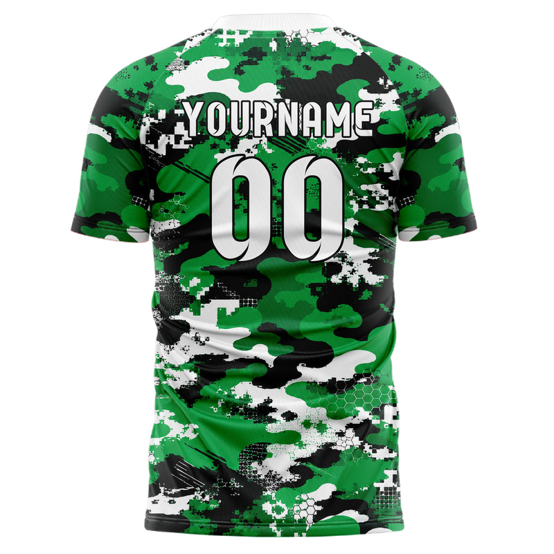 Kellygruen klassisches Camouflage Urban Camo Design 07-0028 individuelles Fußballtrikot back
