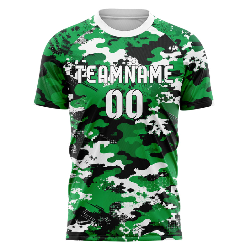 Kellygruen klassisches Camouflage Urban Camo Design 07-0028 individuelles Fußballtrikot front