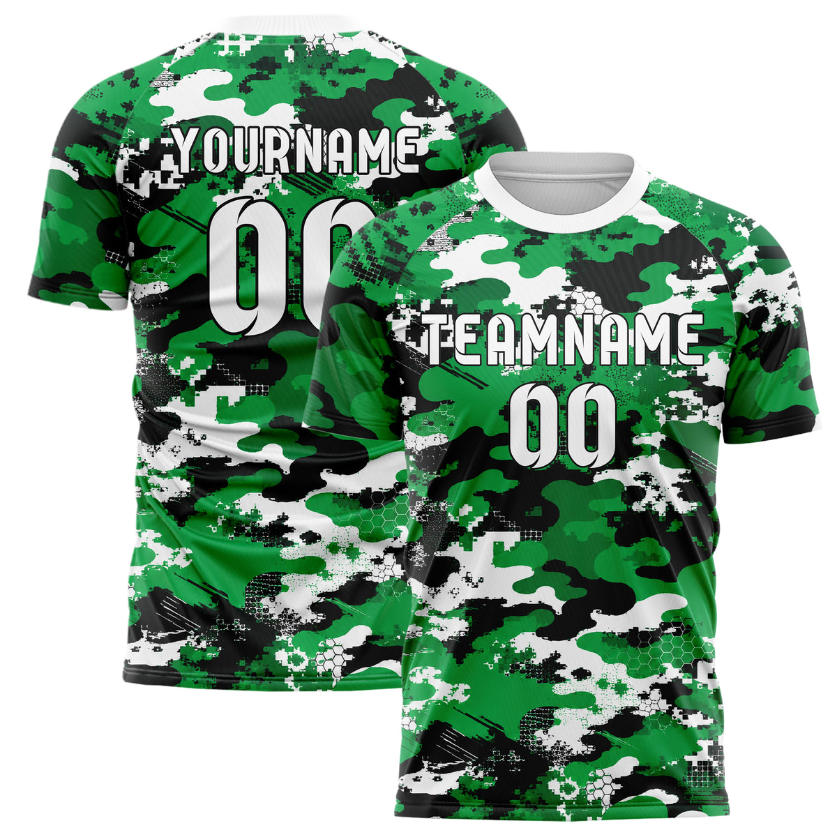 Kellygruen klassisches Camouflage Urban Camo Design 07-0028 individuelles Fußballtrikot main