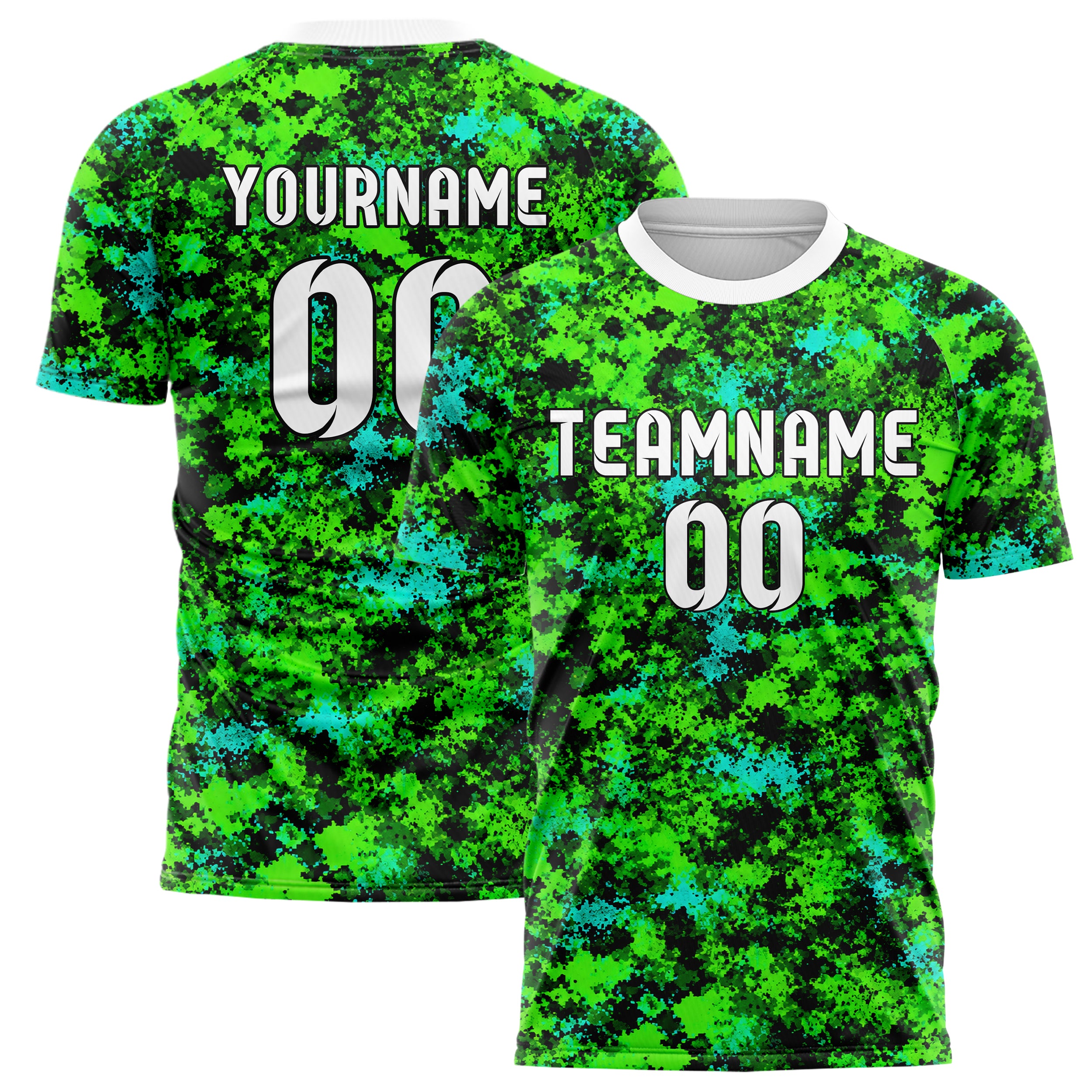 Neongruen lebendiges Camouflage Micro Camo Design 07-0015 individuelles Fußballtrikot main