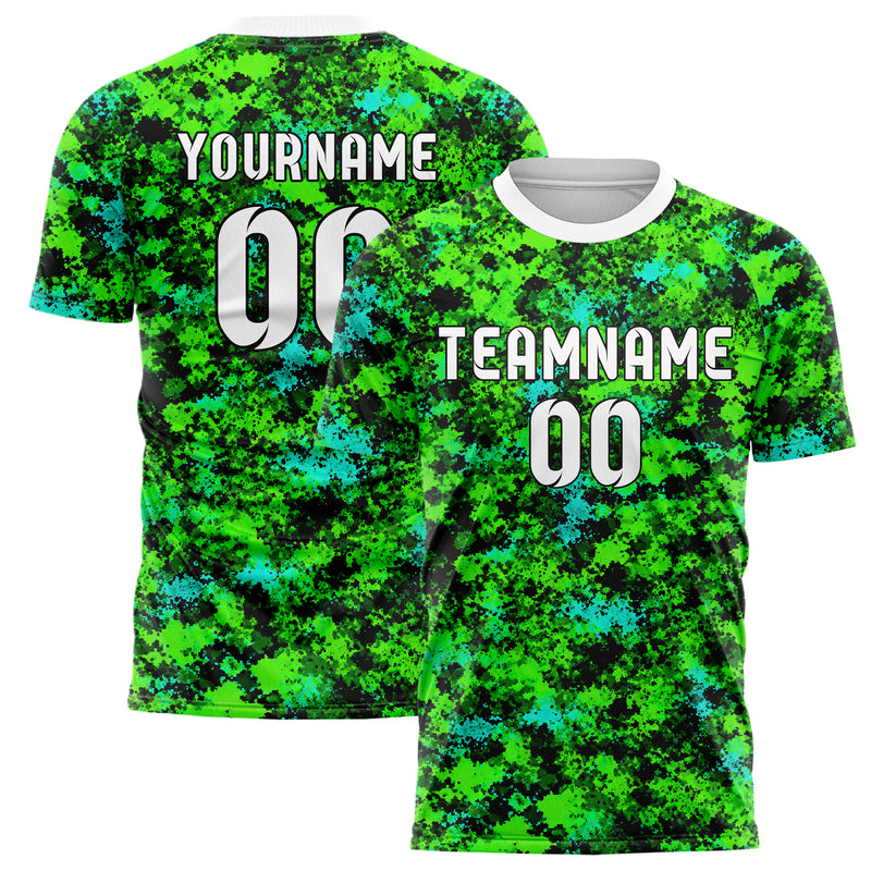 Neongruen lebendiges Camouflage Micro Camo Design 07-0015 individuelles Fußballtrikot main