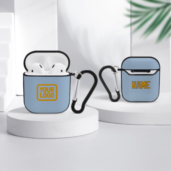 Maßgeschneidertes Hellblau Gelb AirPods-Hülle