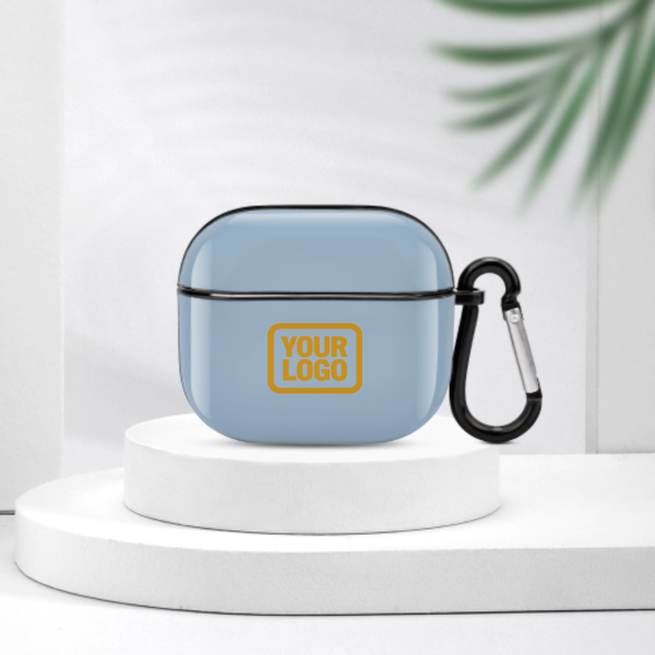 Maßgeschneidertes Hellblau Gelb AirPods-Hülle (3. Generation)