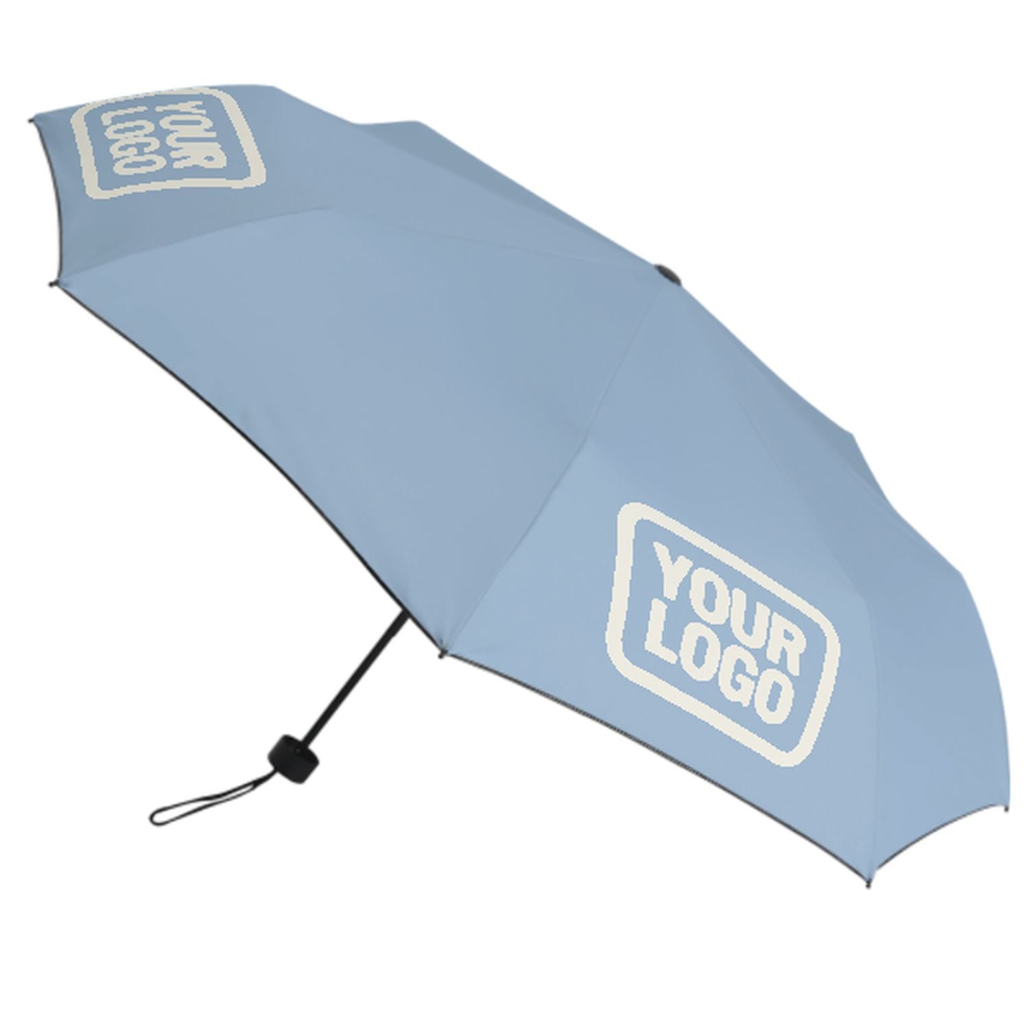 Maßgeschneidertes Hellblau Beige Automatik-Regenschirm