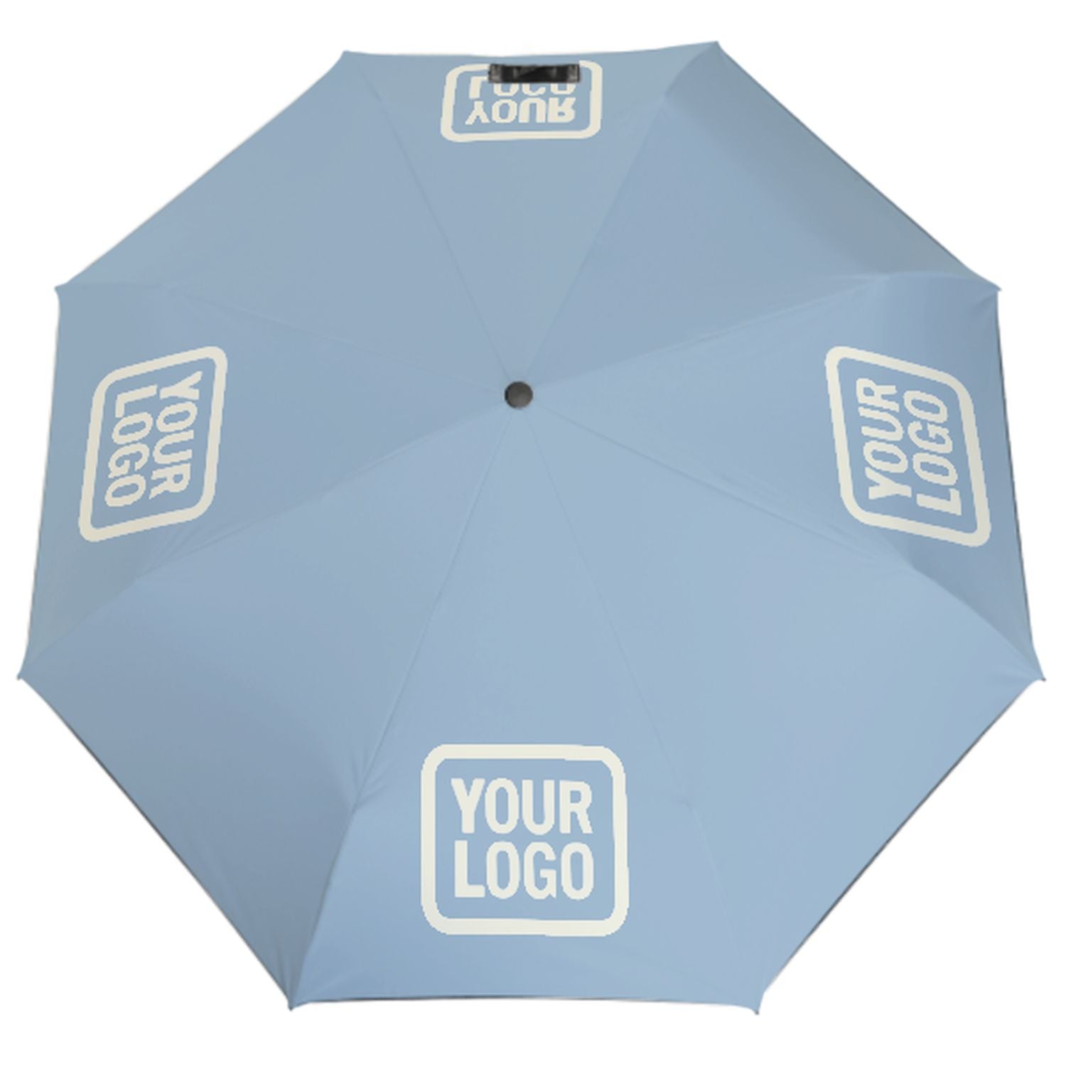 Maßgeschneidertes Hellblau Beige Automatik-Regenschirm
