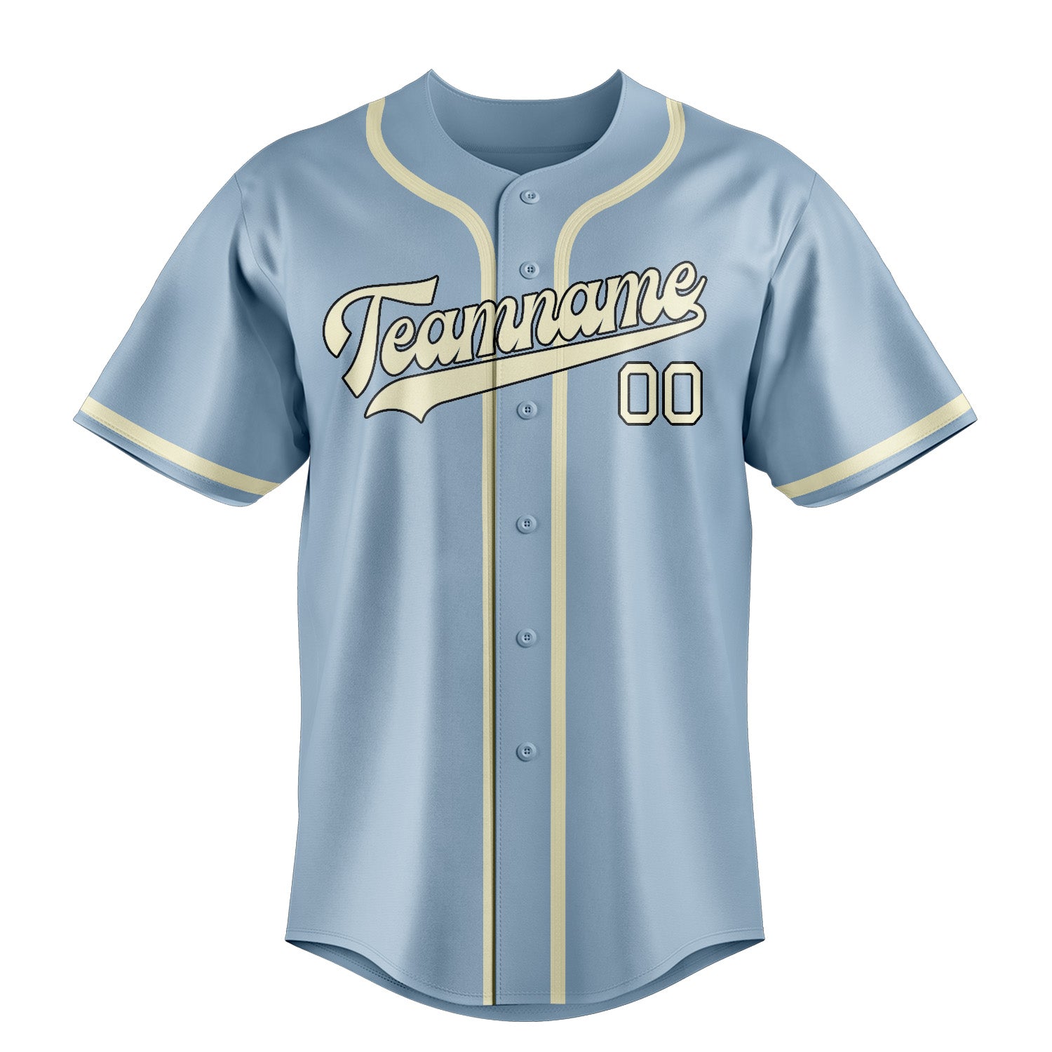 Benutzerdefiniertes Professionelles Hellblau Beige Baseballtrikot