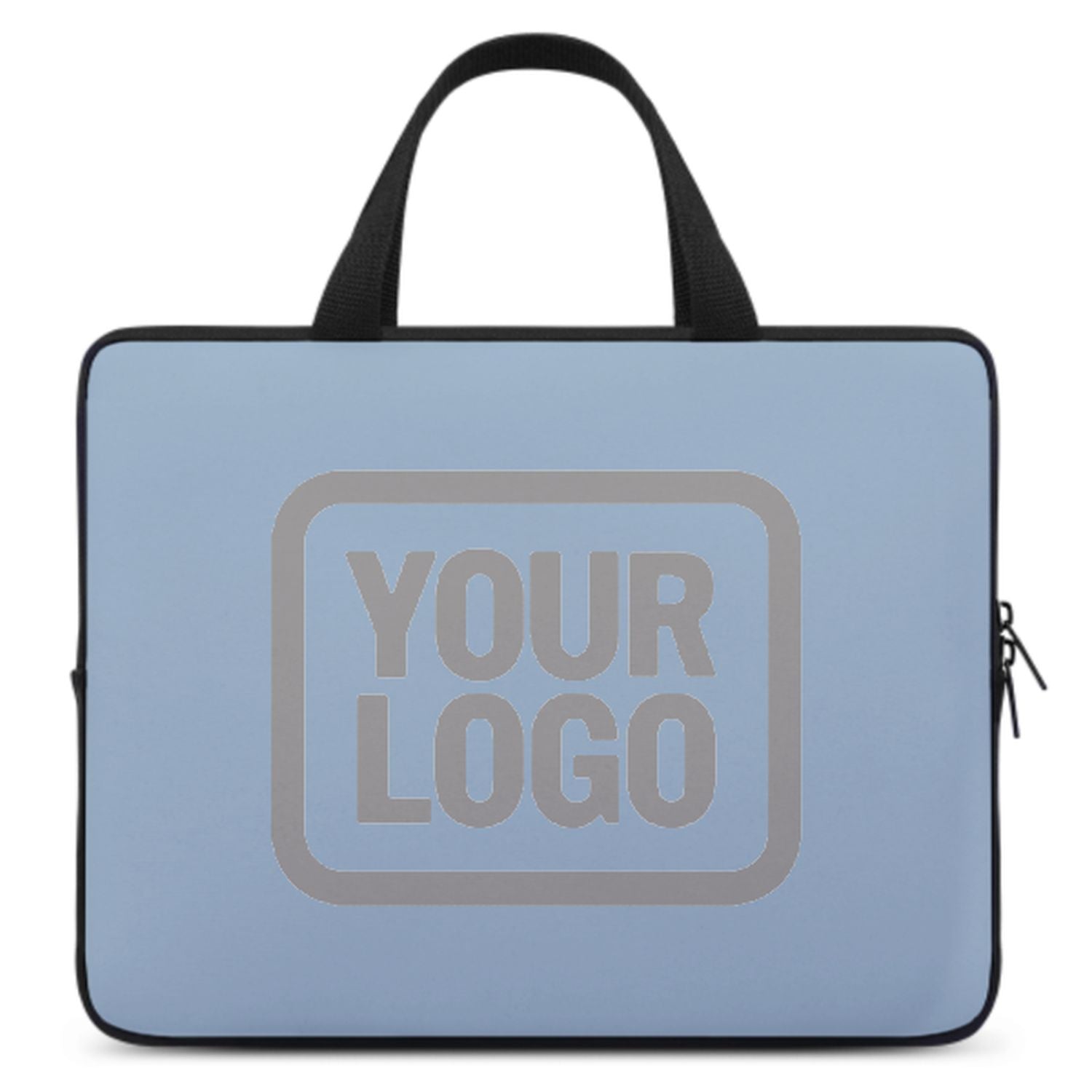 Sac pour ordinateur portable personnalisé bleu clair et gris
